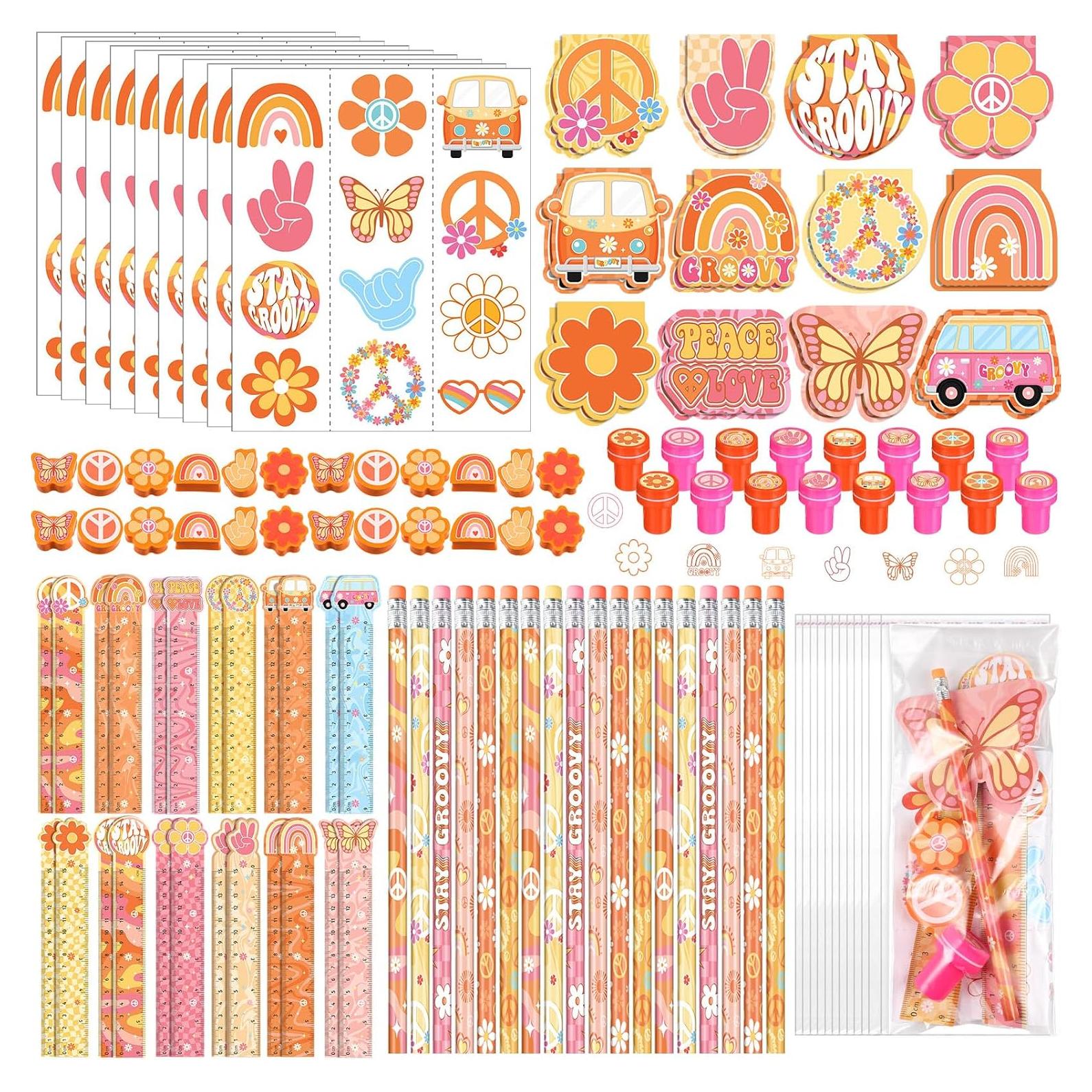 Set de Fiesta Hippie Retro PerKoop 168 Piezas para Cumpleaños