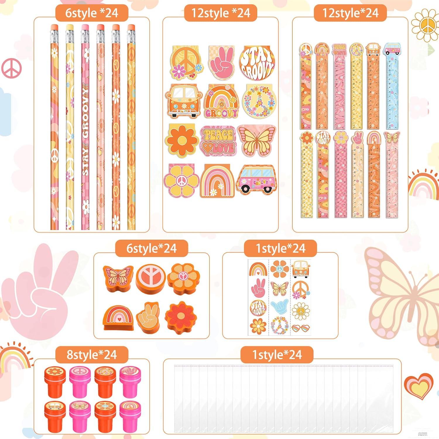 Set de Fiesta Hippie Retro PerKoop 168 Piezas para Cumpleaños