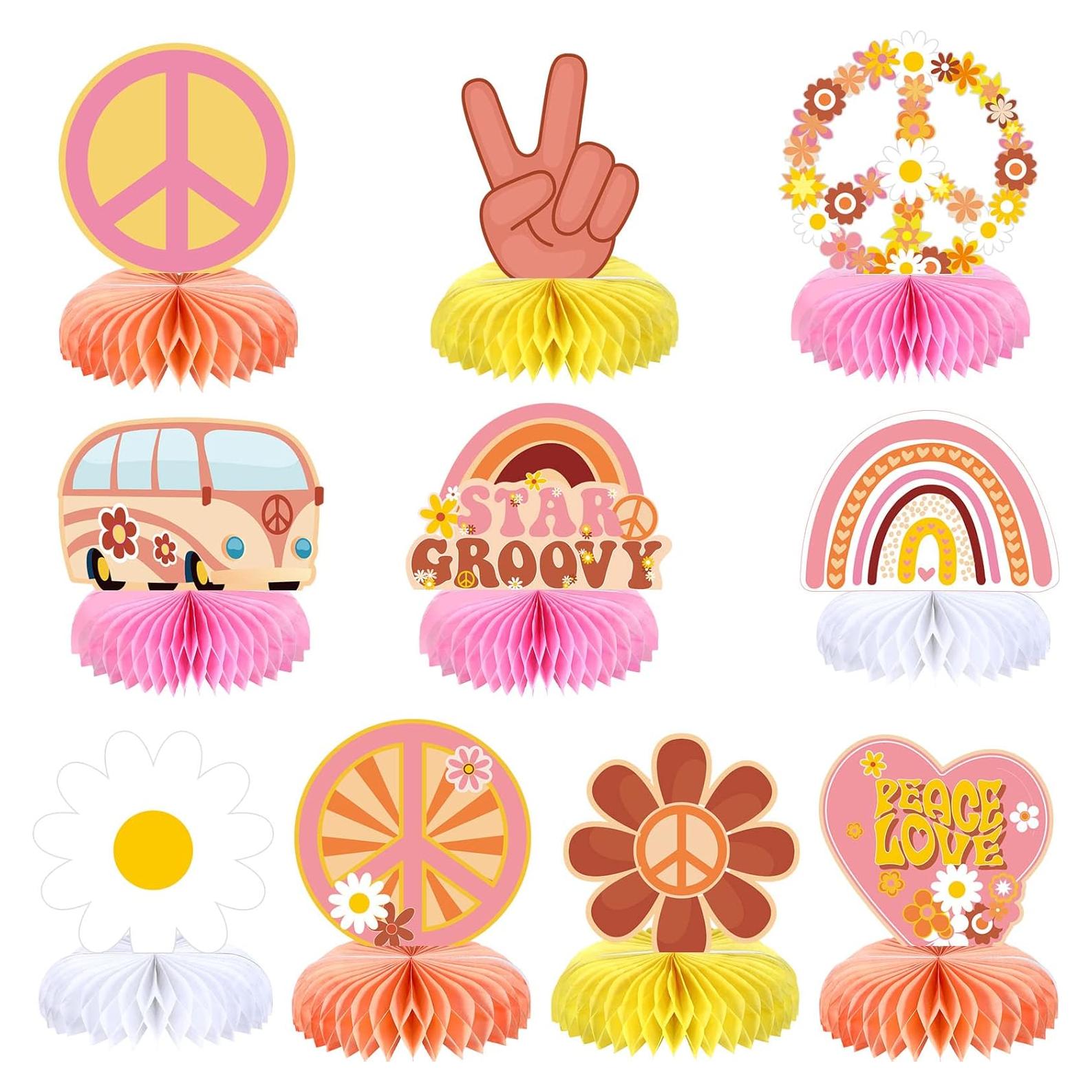 Centros de Mesa de Panal Groovy 10 Piezas GFBIND 20cm