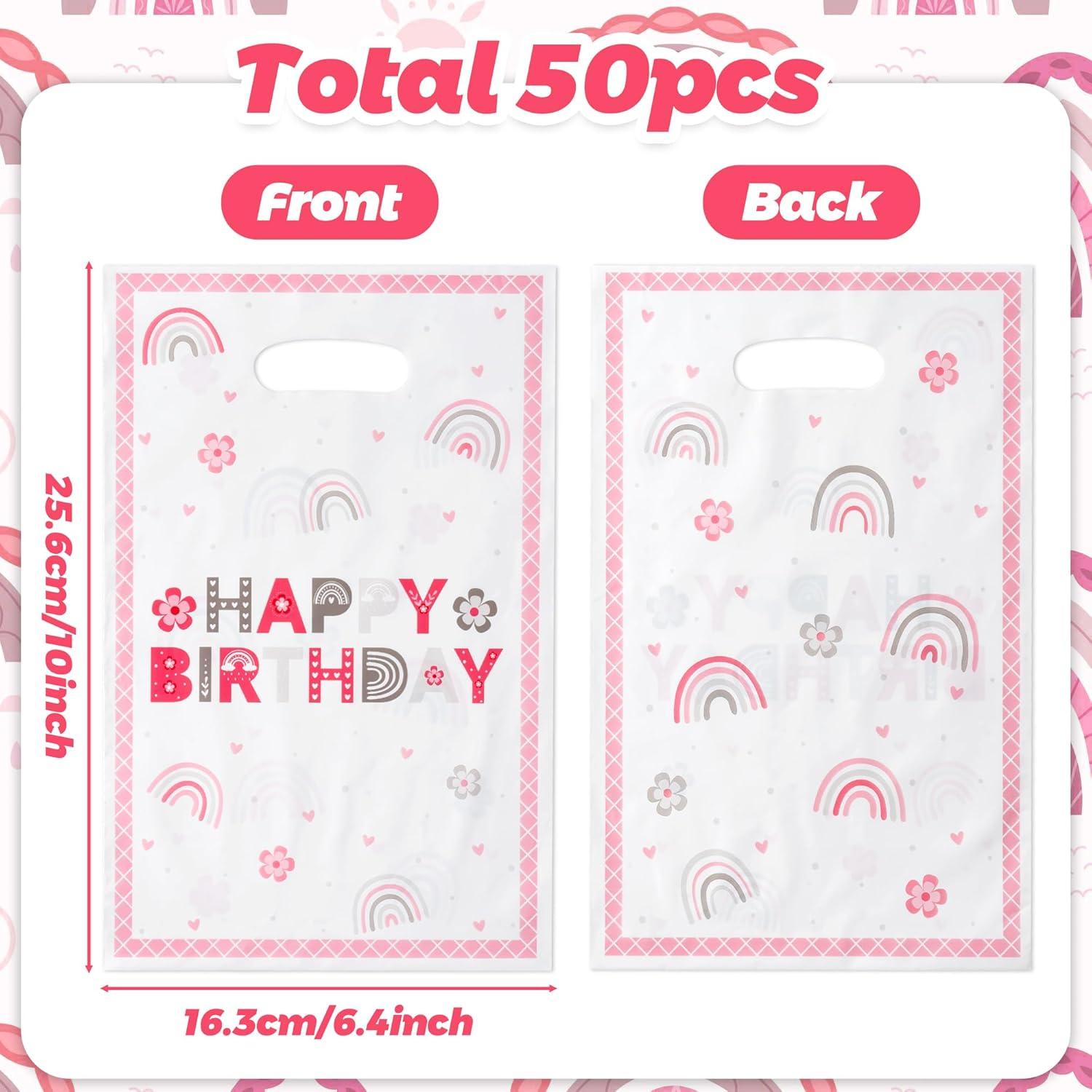 50 Bolsas de Fiesta Boho Rosa ArowlWesh 16.3x25.4cm