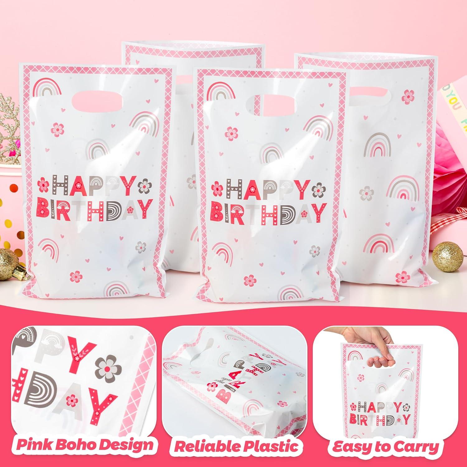 50 Bolsas de Fiesta Boho Rosa ArowlWesh 16.3x25.4cm