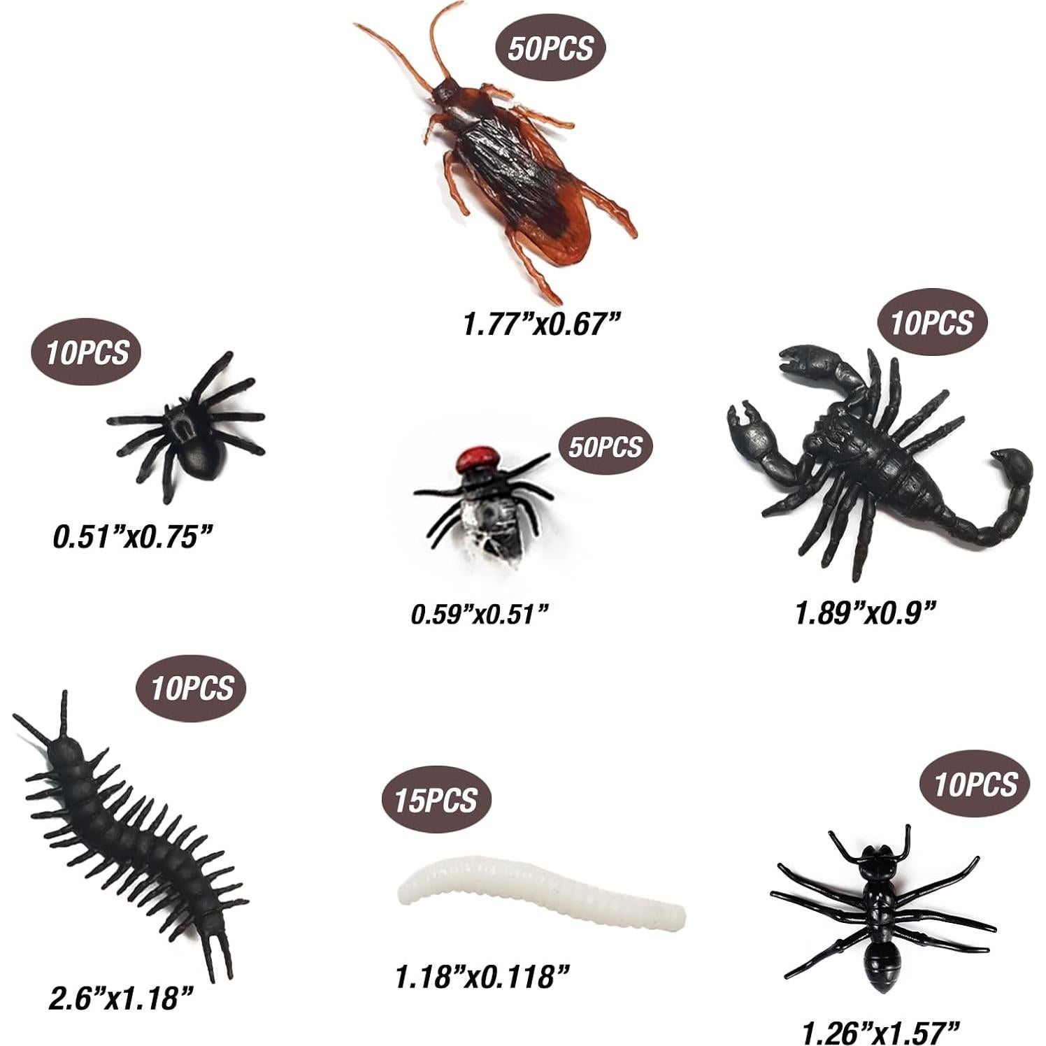 TIHOOD 155PCS Insectos Falsos Realistas para Bromas Halloween