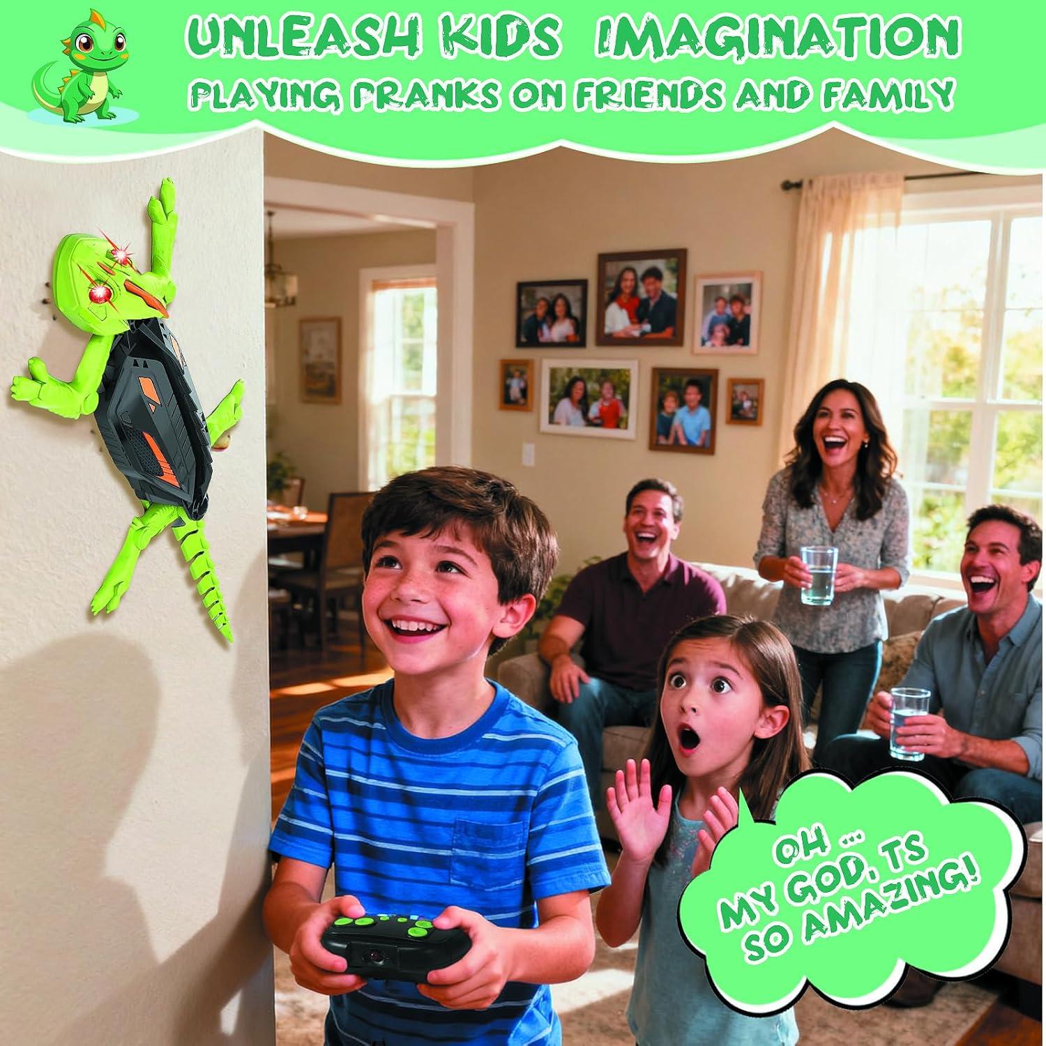 Juguete RC Gecko Trepador Ufilni - Control Remoto Verde 33.7cm