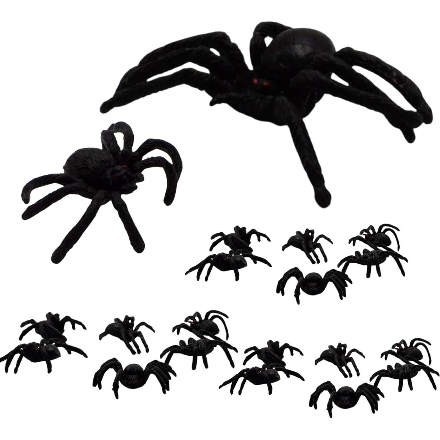 Juego de 25 Arañas de Plástico Realistas RIDMARK para Halloween