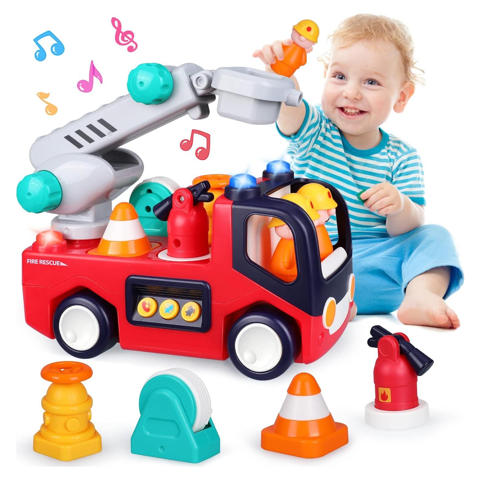 Camión de Bomberos Musical Yunaking con Luces y Sonido 0.8kg