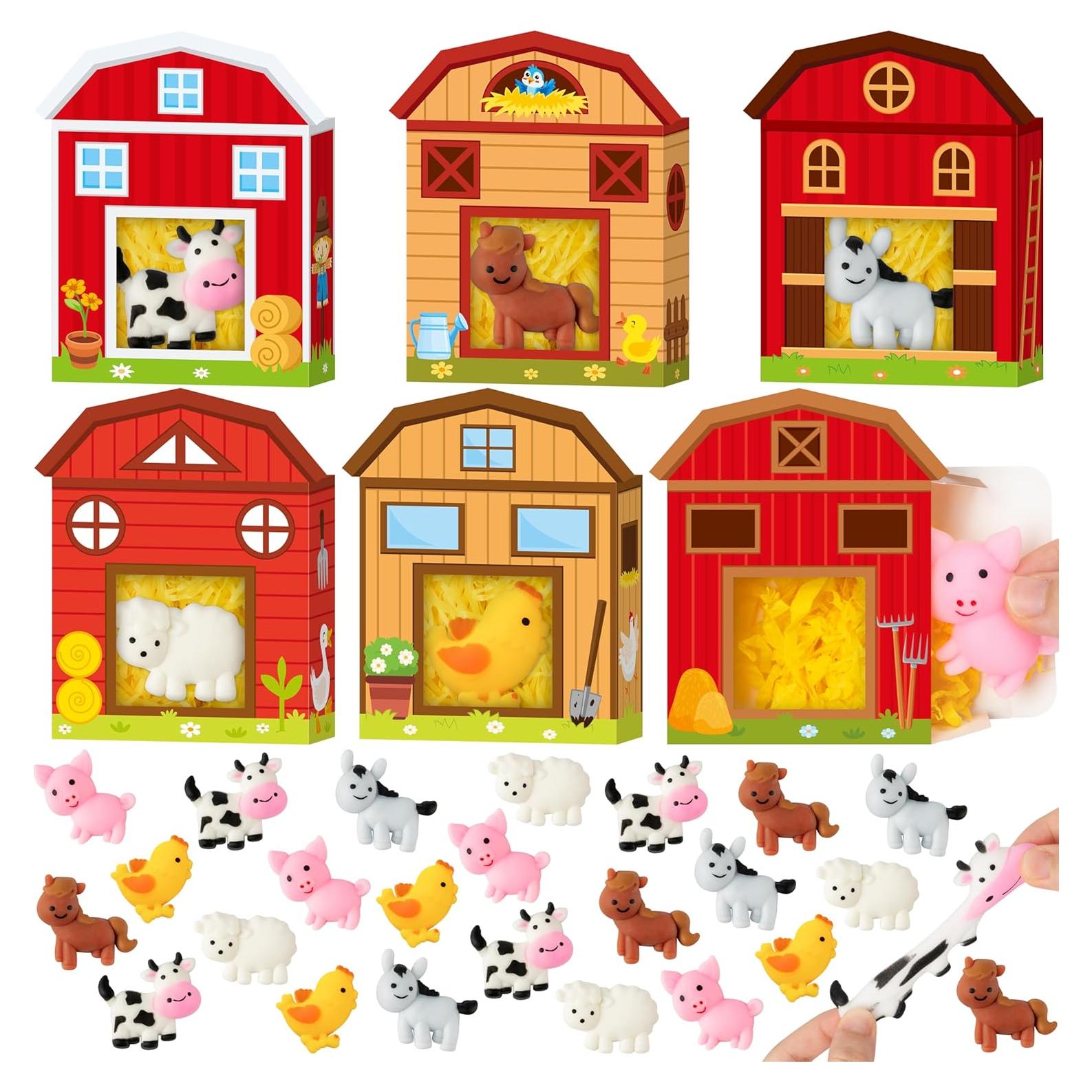 24 Juguetes Squishy Animales de Granja CY2SIDE con Caja Regalo