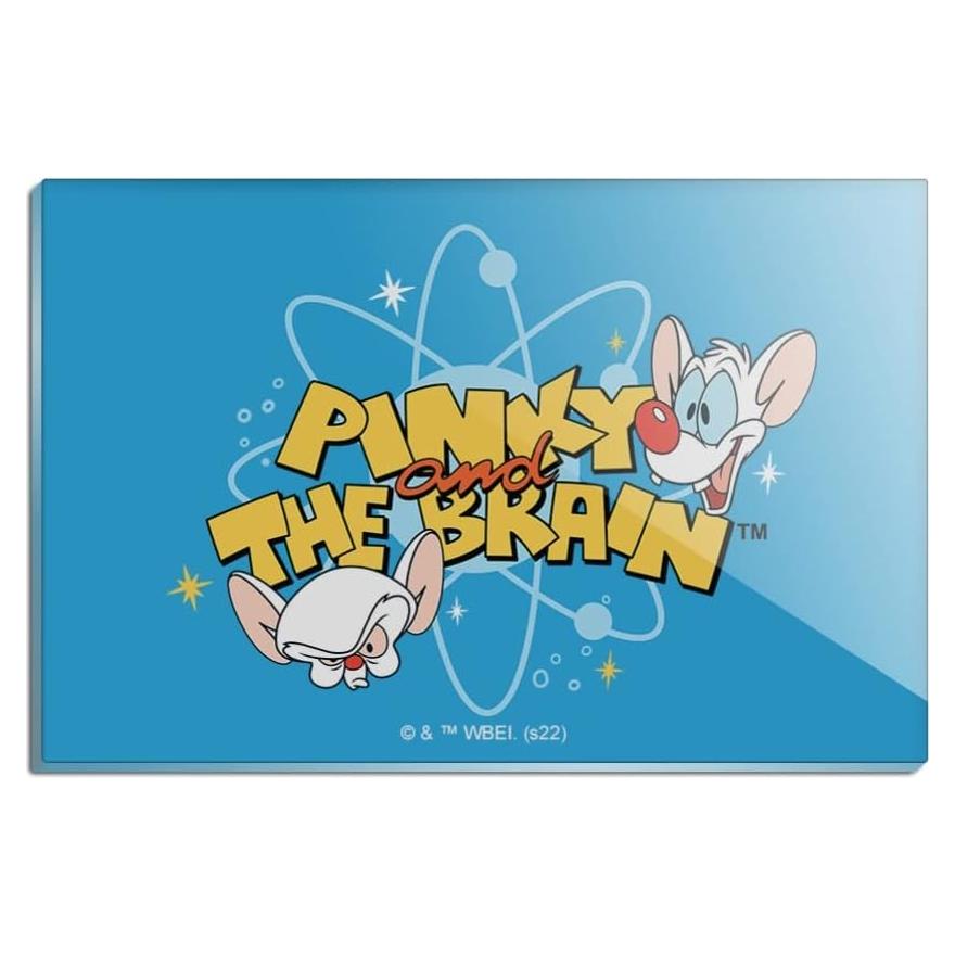 Imán Acrílico Rectangular Pinky y Cerebro 7.6x5.1cm