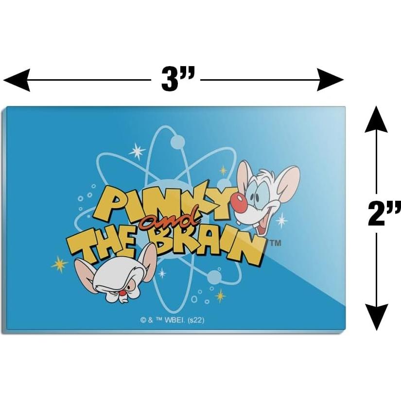 Imán Acrílico Rectangular Pinky y Cerebro 7.6x5.1cm