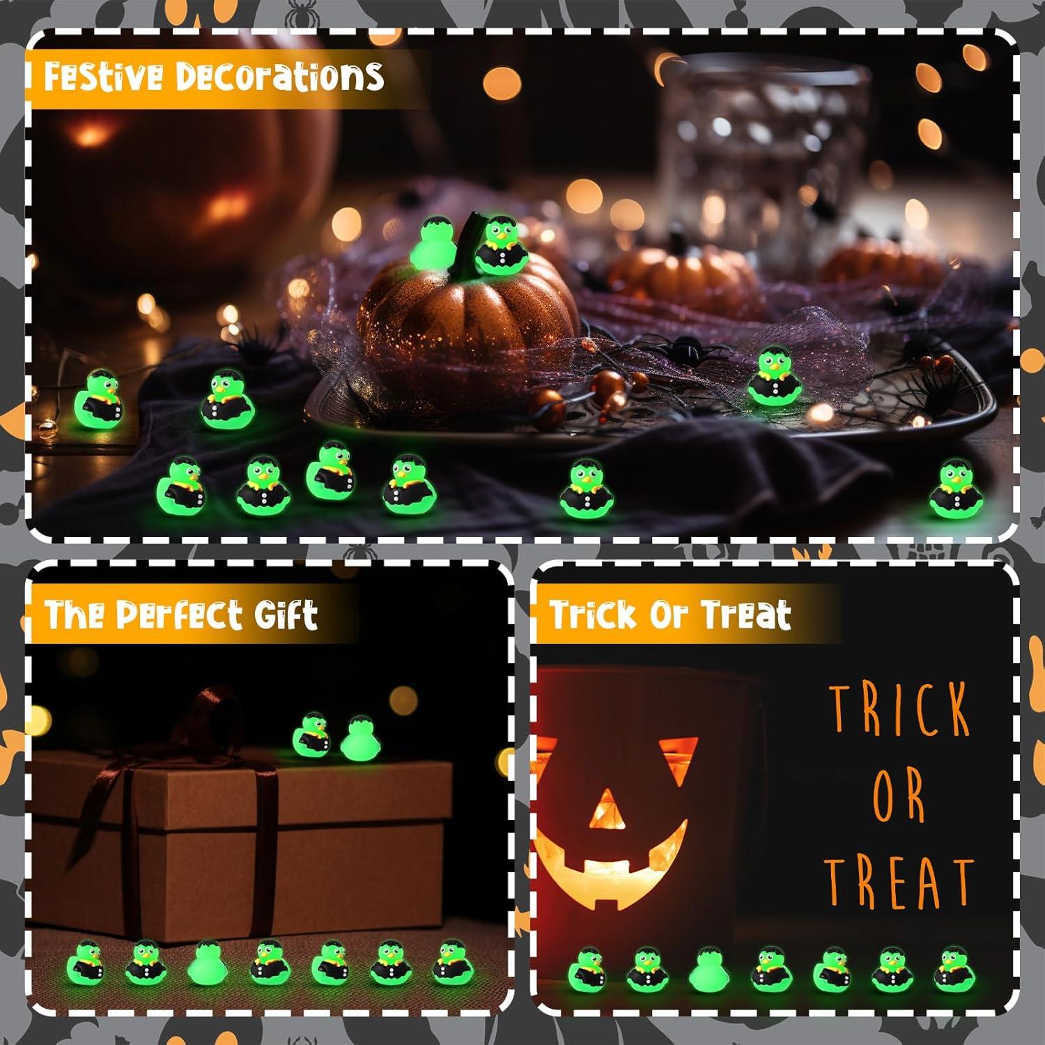 50 Patitos Zombie Luminiscentes Halloween 2x2 cm PVC