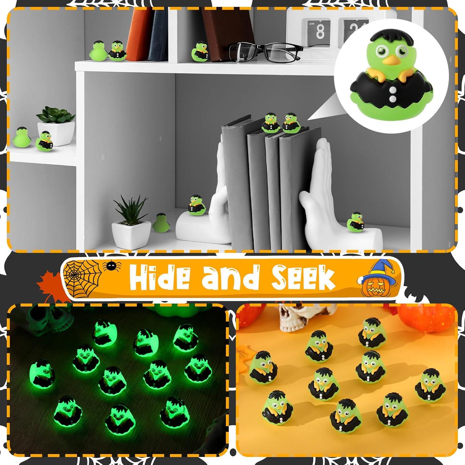 50 Patitos Zombie Luminiscentes Halloween 2x2 cm PVC