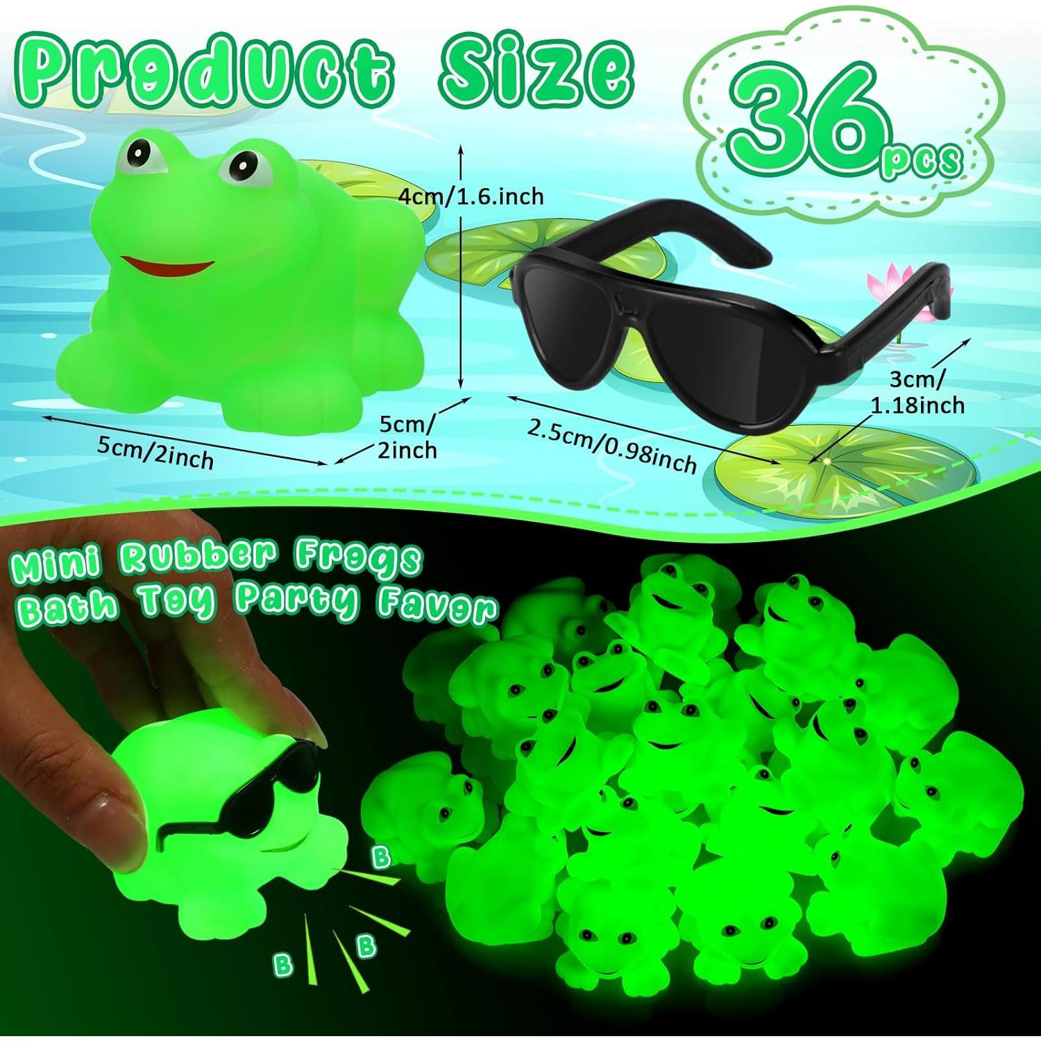 Paquete de 36 Ranas de Goma con Gafas - Juguetes de Baño