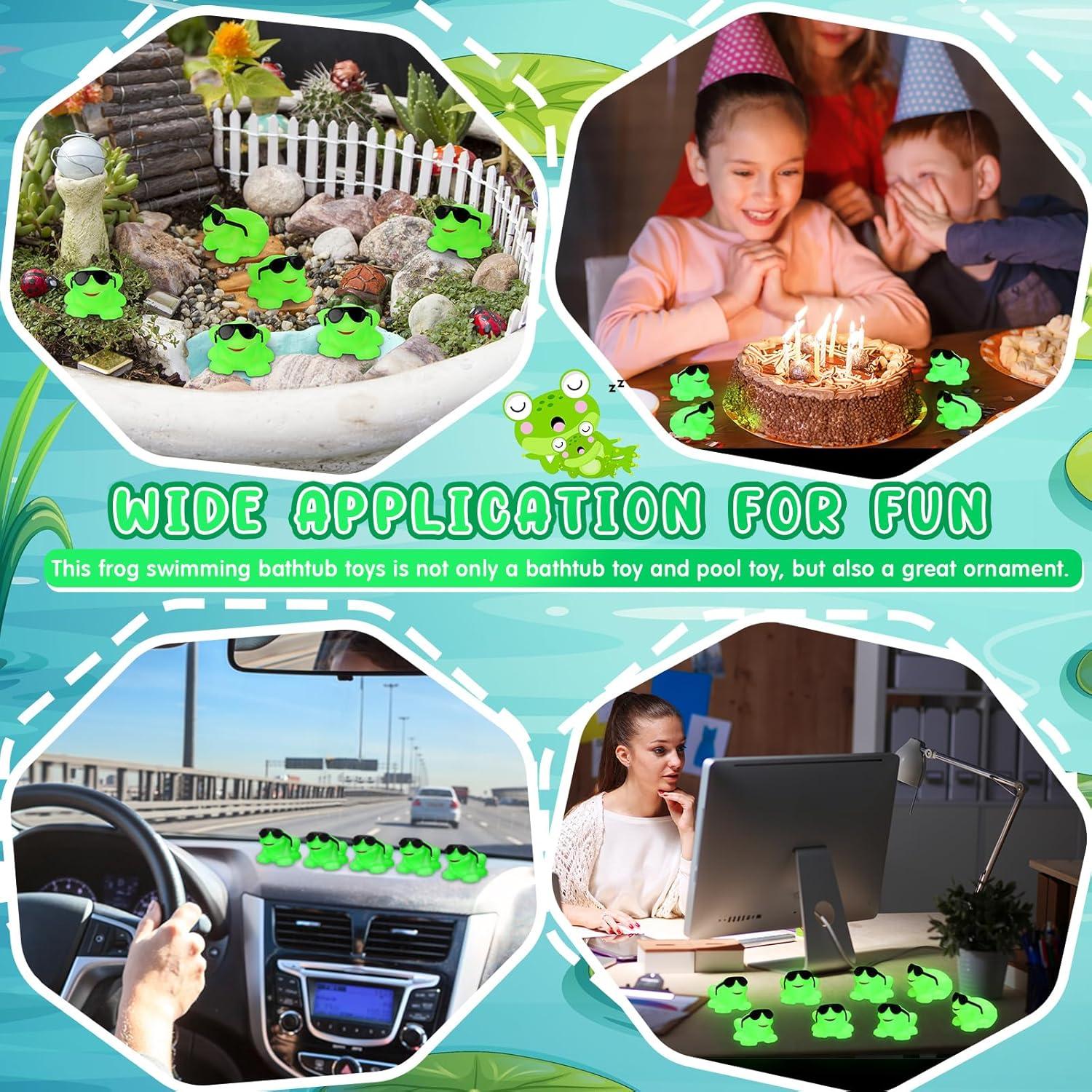 Paquete de 36 Ranas de Goma con Gafas - Juguetes de Baño