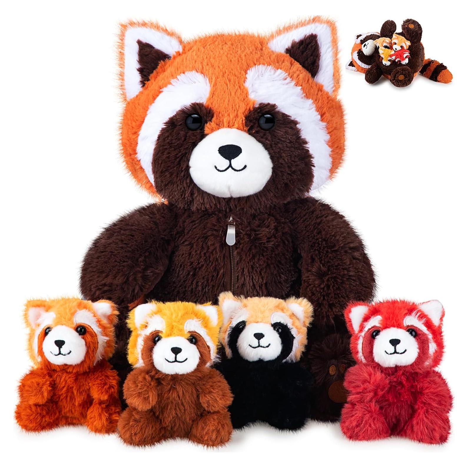 Set de Juguetes de Peluche Panda Rojo Syhood 5 Pcs 33 cm