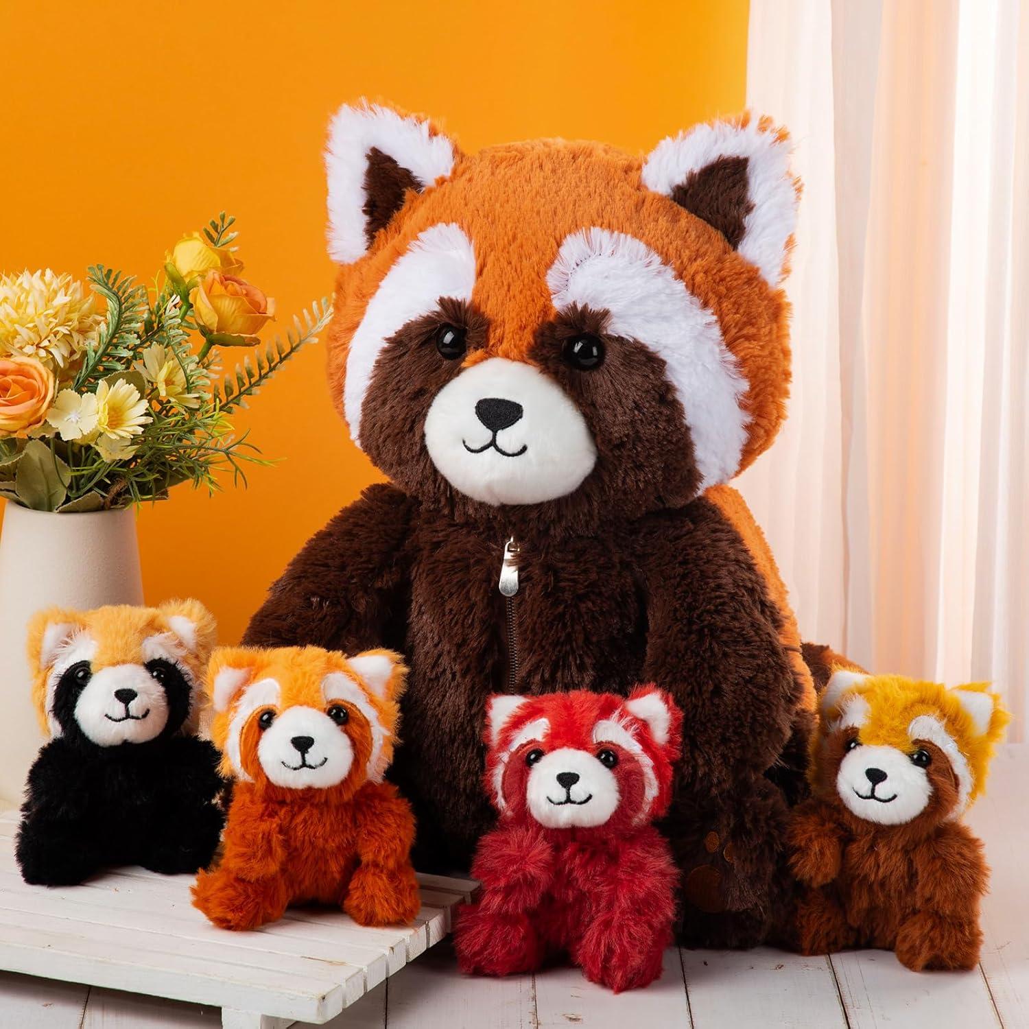 Set de Juguetes de Peluche Panda Rojo Syhood 5 Pcs 33 cm