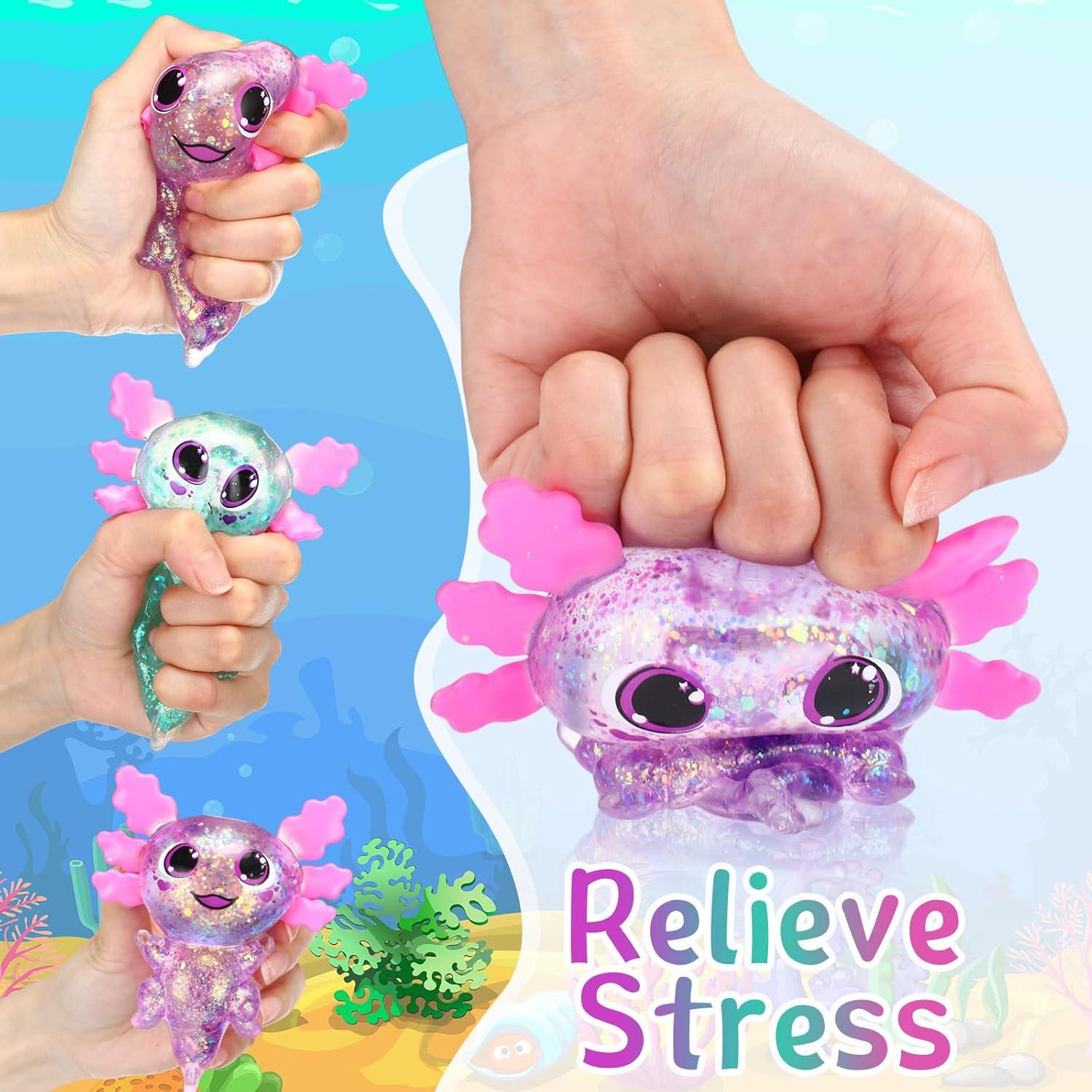 12 Juguetes Antiestrés Axolotl JellyArch - Silicona Multicolor