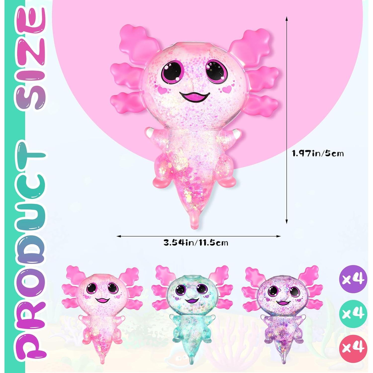 12 Juguetes Antiestrés Axolotl JellyArch - Silicona Multicolor