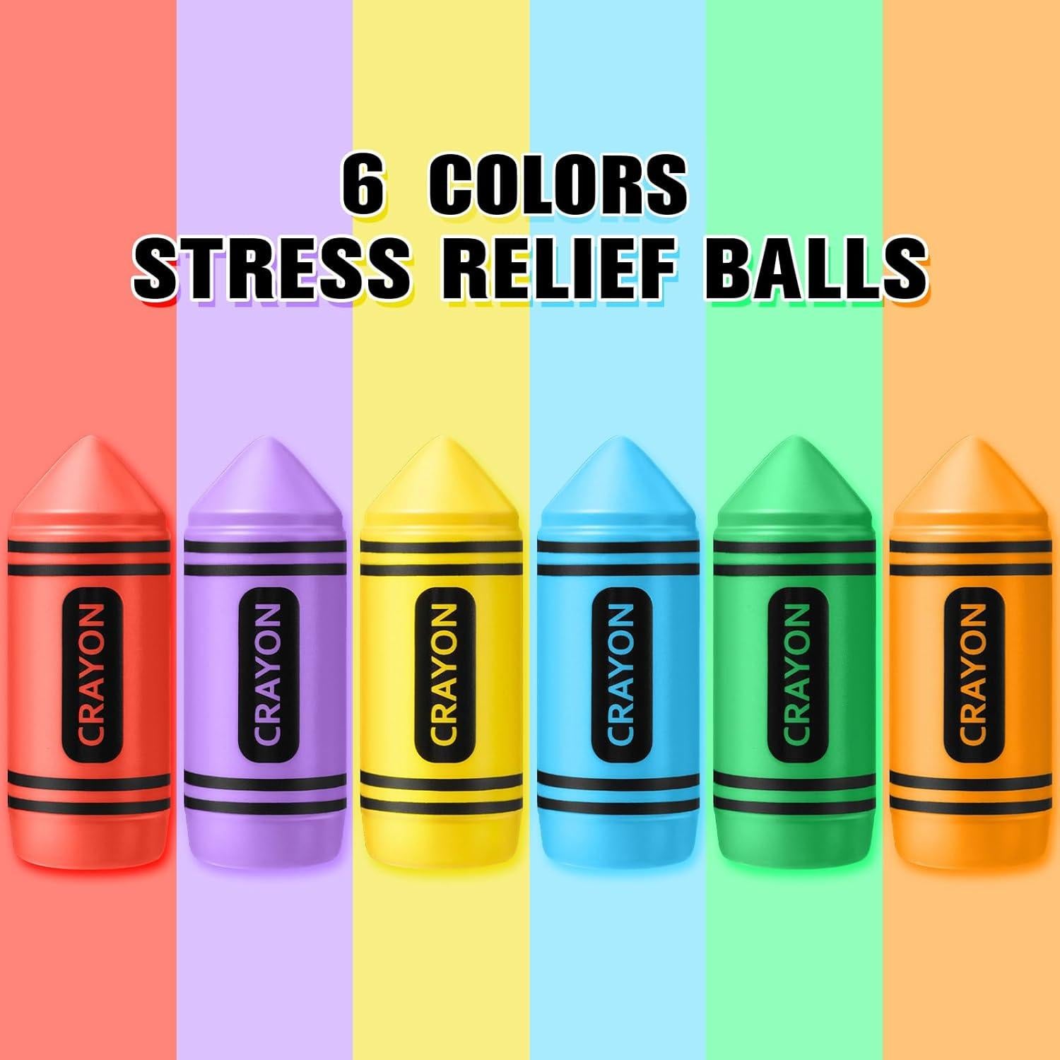 Pelotas de Estrés en Forma de Crayón Wiwiqing - 6 Pcs