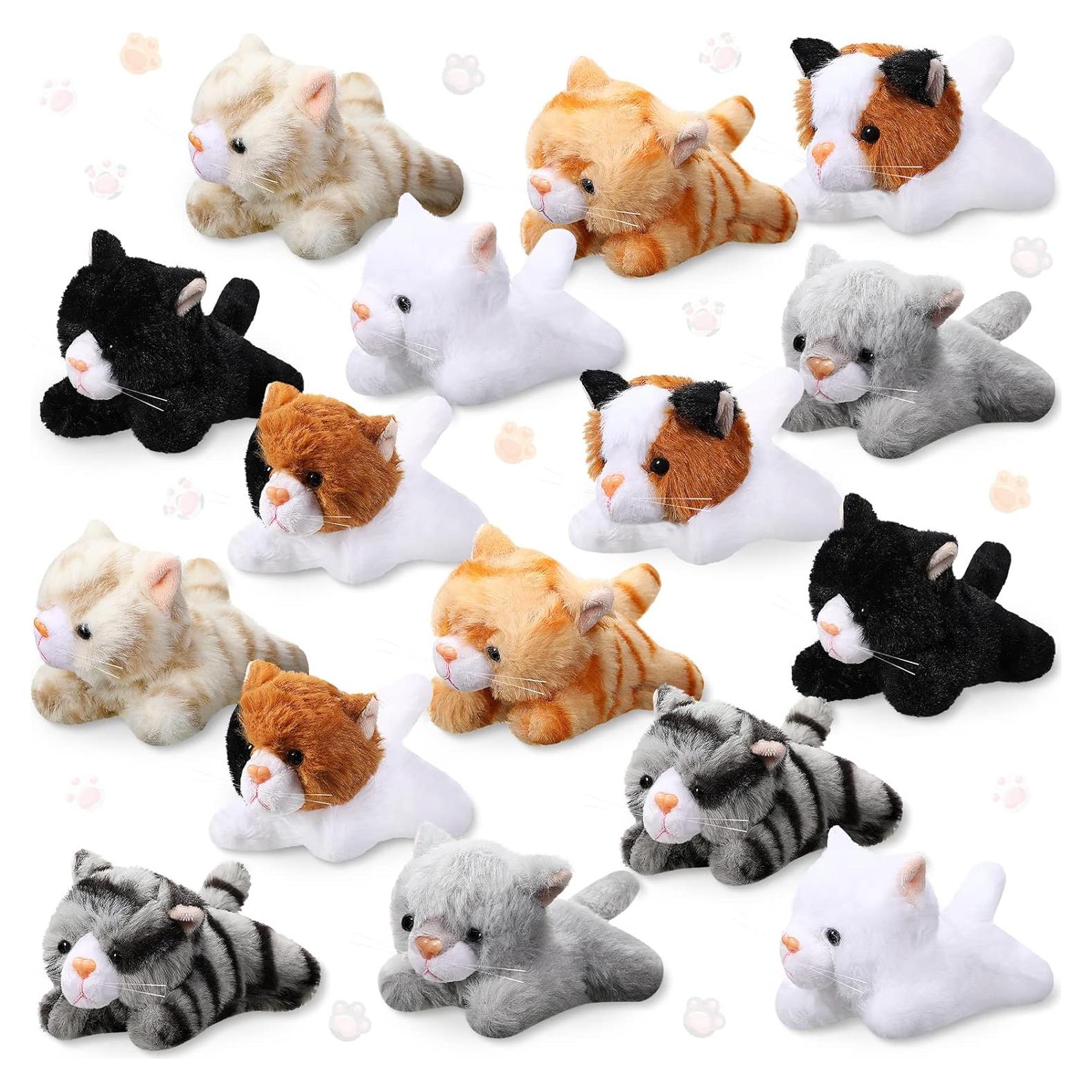 16 Animales de Peluche Surtidos HyDren - Gato Acostado