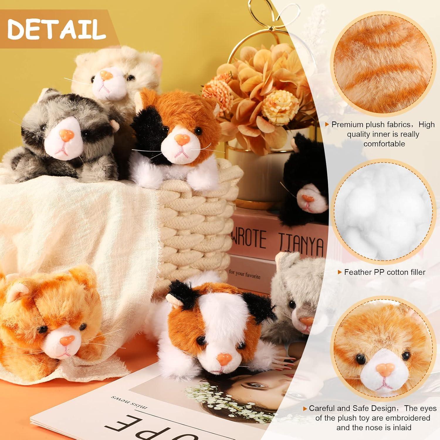 16 Animales de Peluche Surtidos HyDren - Gato Acostado