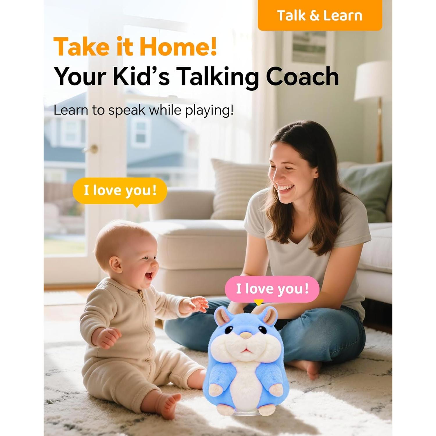 Hámster Hablante TWORIVER N-000 Azul Repite Lo Que Dices