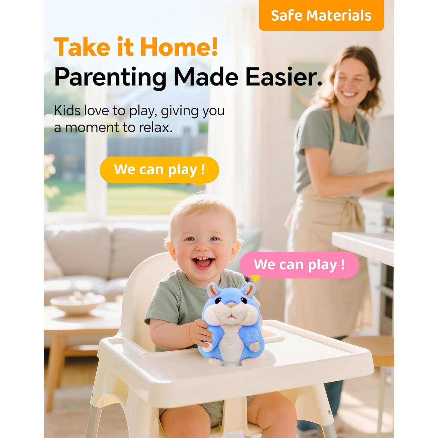 Hámster Hablante TWORIVER N-000 Azul Repite Lo Que Dices