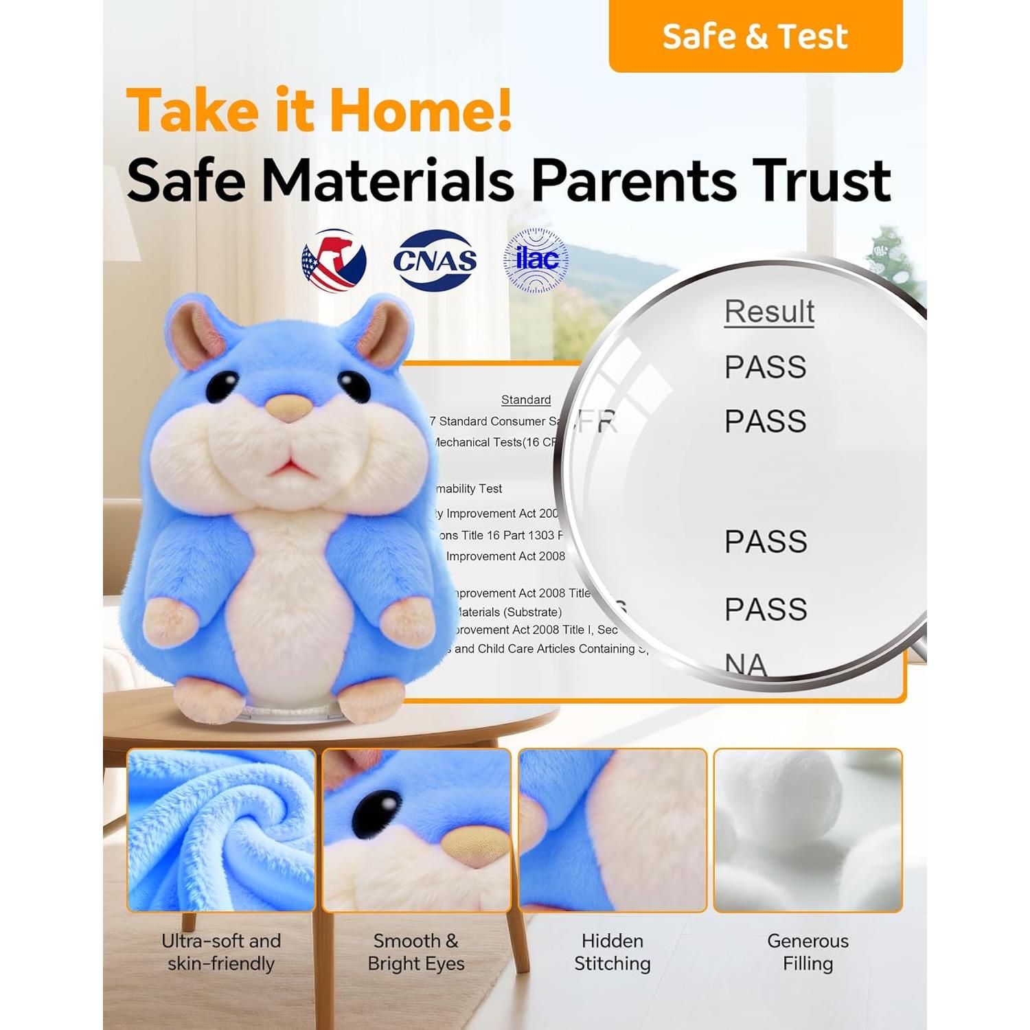 Hámster Hablante TWORIVER N-000 Azul Repite Lo Que Dices