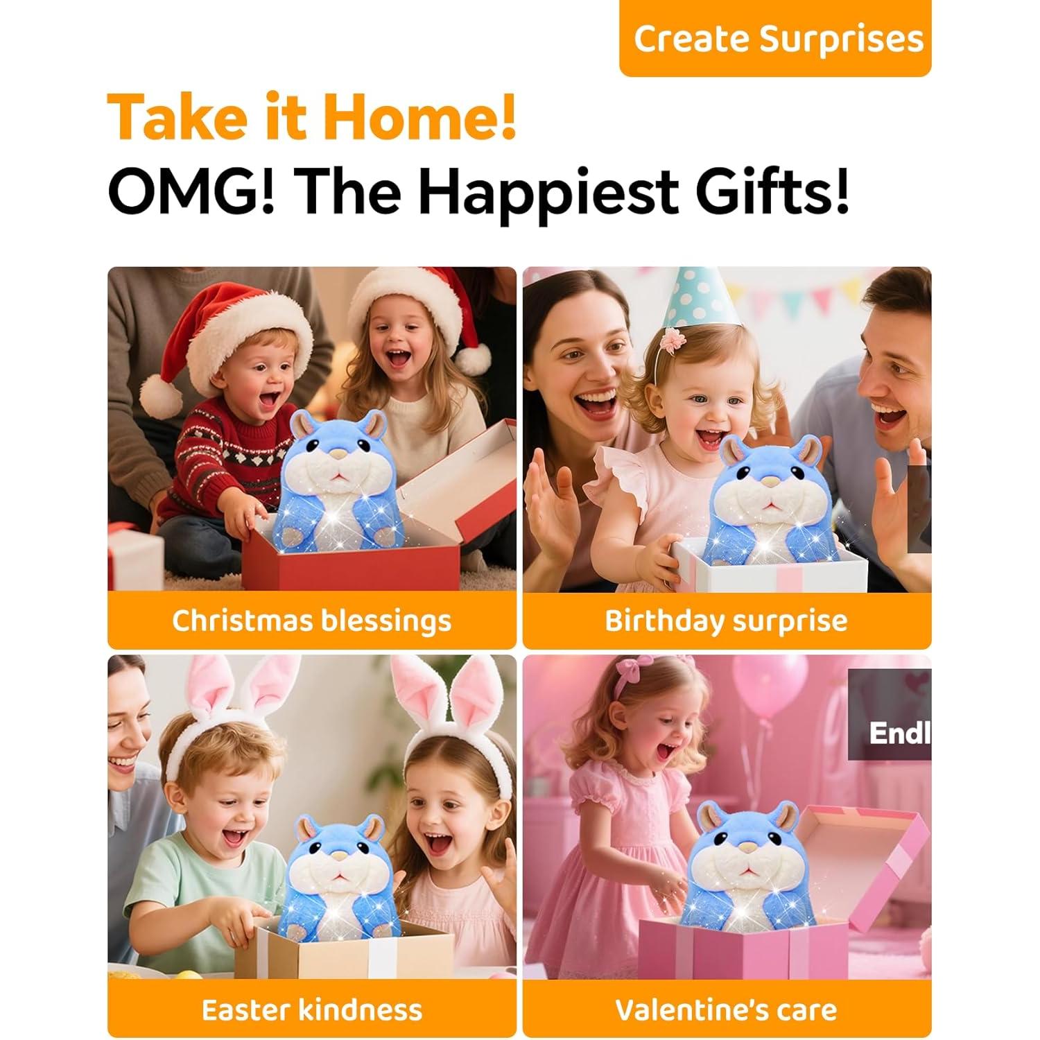 Hámster Hablante TWORIVER N-000 Azul Repite Lo Que Dices