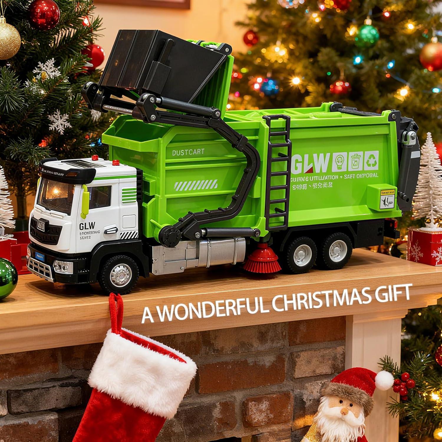 Camión de Basura Verde GLW con Sonido y Luz - Juguete Educativo