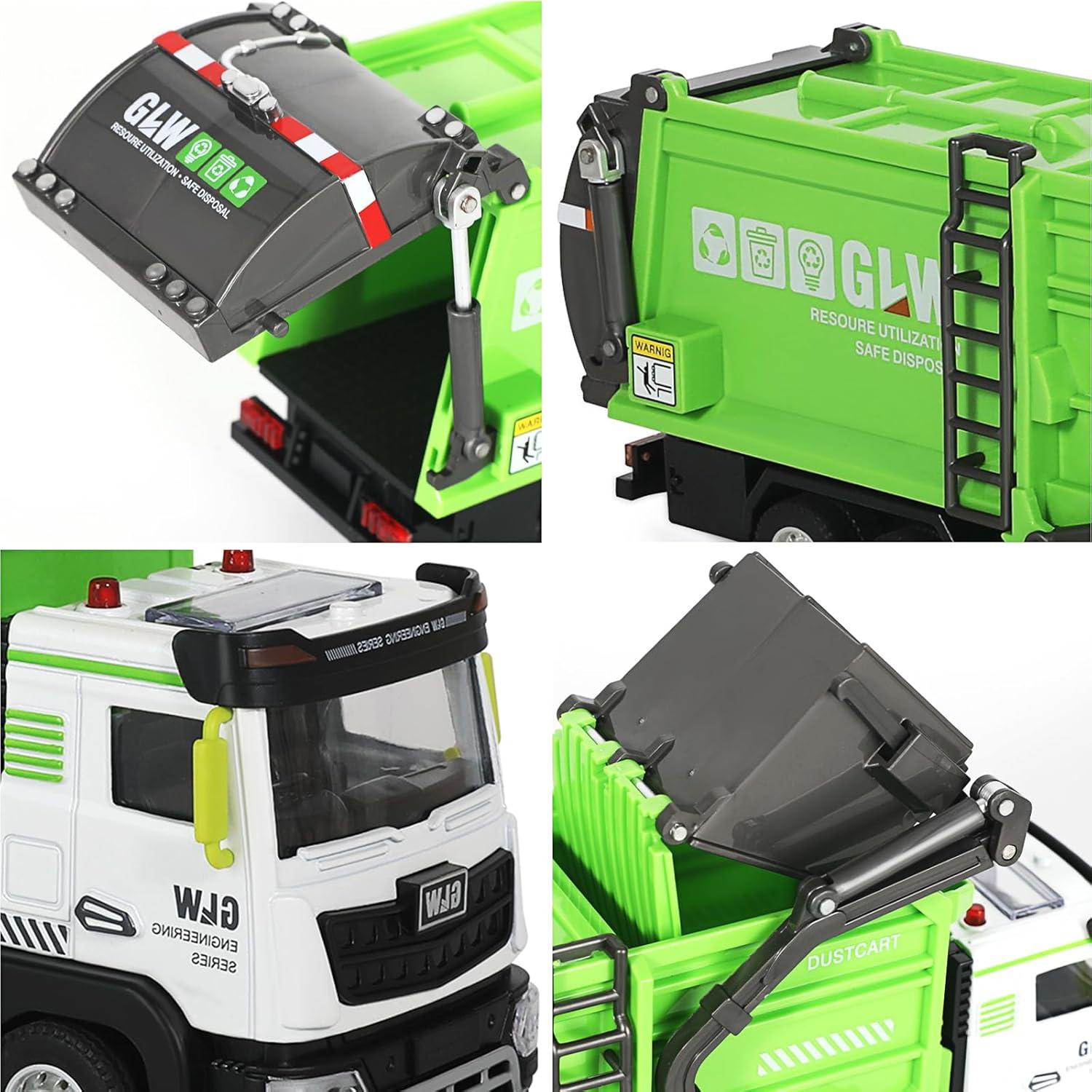 Camión de Basura Verde GLW con Sonido y Luz - Juguete Educativo