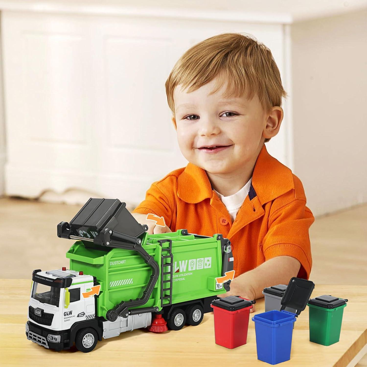 Camión de Basura Verde GLW con Sonido y Luz - Juguete Educativo