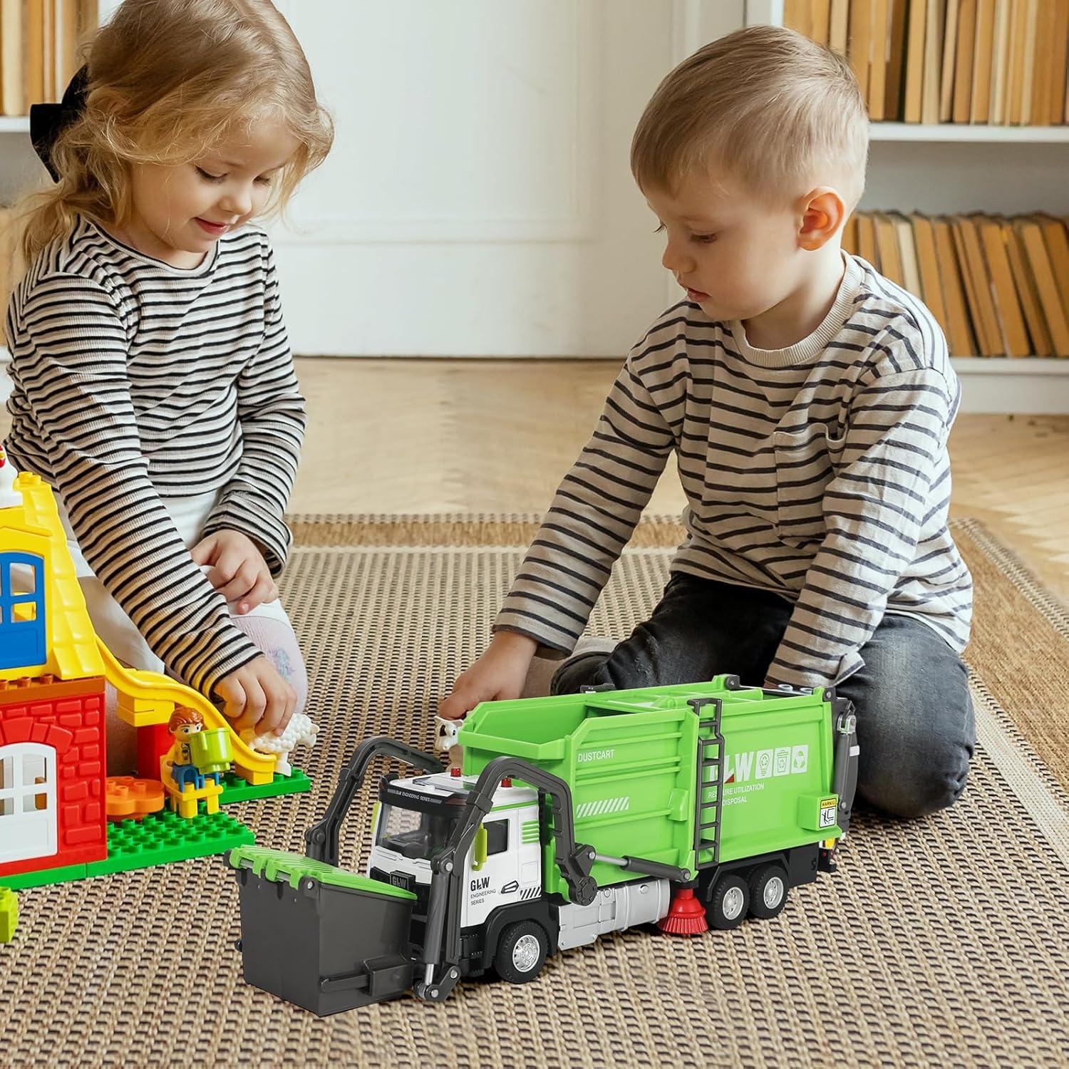 Camión de Basura Verde GLW con Sonido y Luz - Juguete Educativo