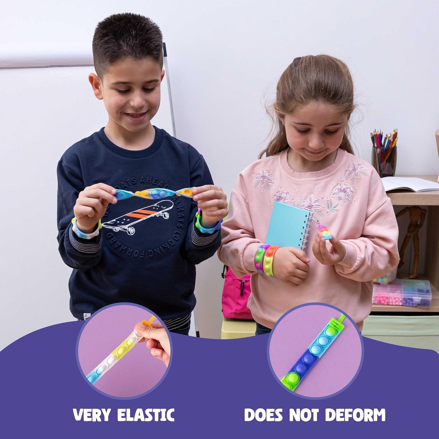 Pack 30 Pulseras y Llaveros Pop It Bonnyco - Juguetes Antiestrés