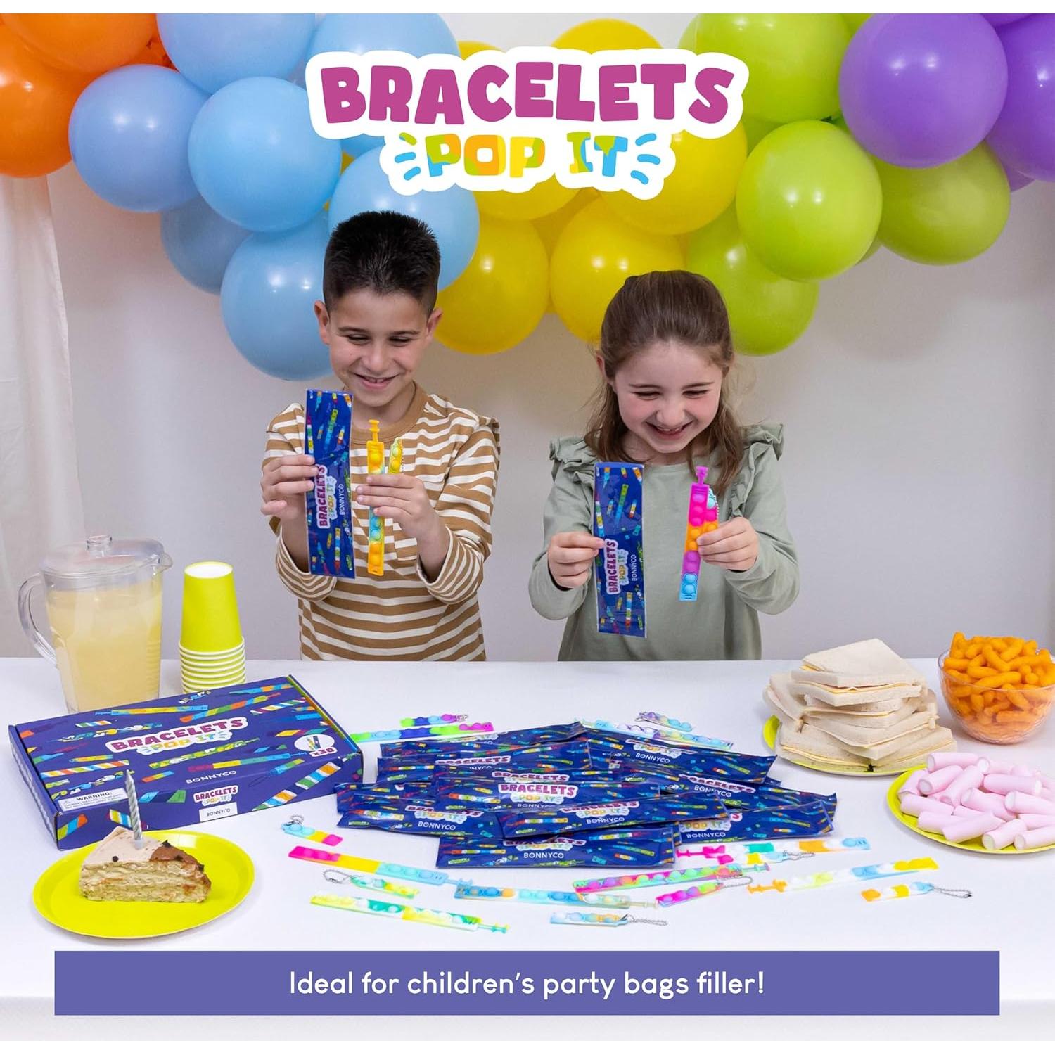 Pack 30 Pulseras y Llaveros Pop It Bonnyco - Juguetes Antiestrés