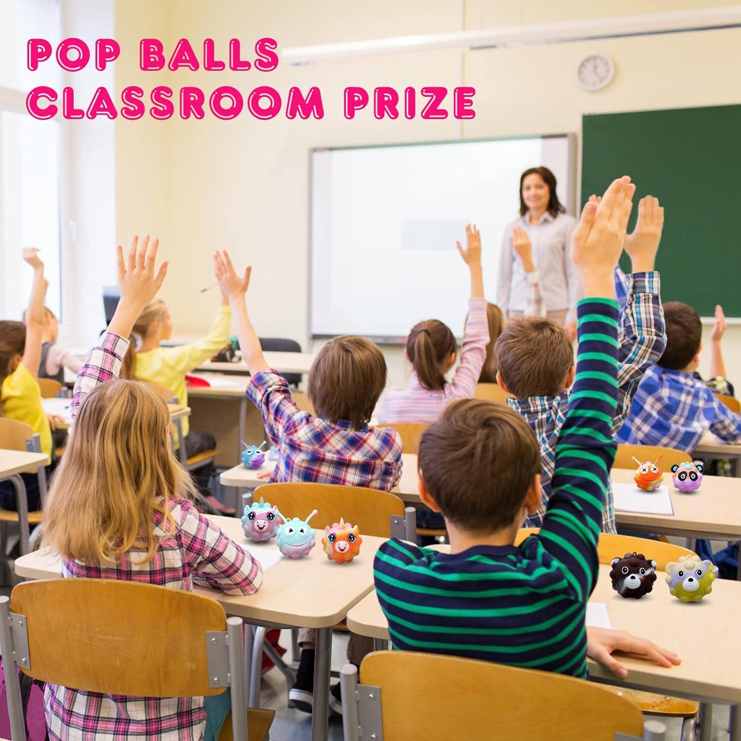 18 Piezas de Bolas Antiestrés Animal Pop KissFree 5.08 cm