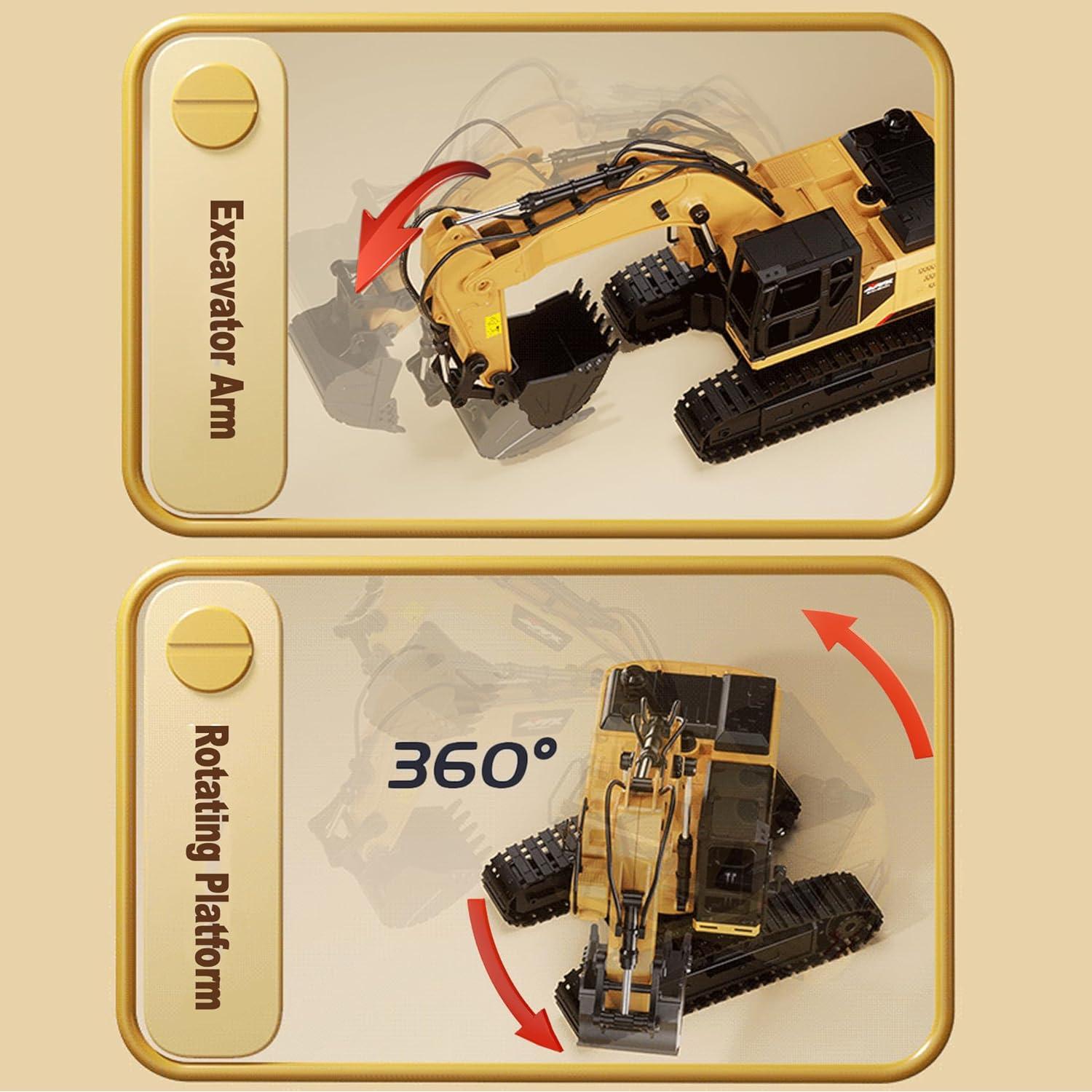 Excavadora RC XMFHANG 2.4GHz 5 Canales con Luz 0.65kg