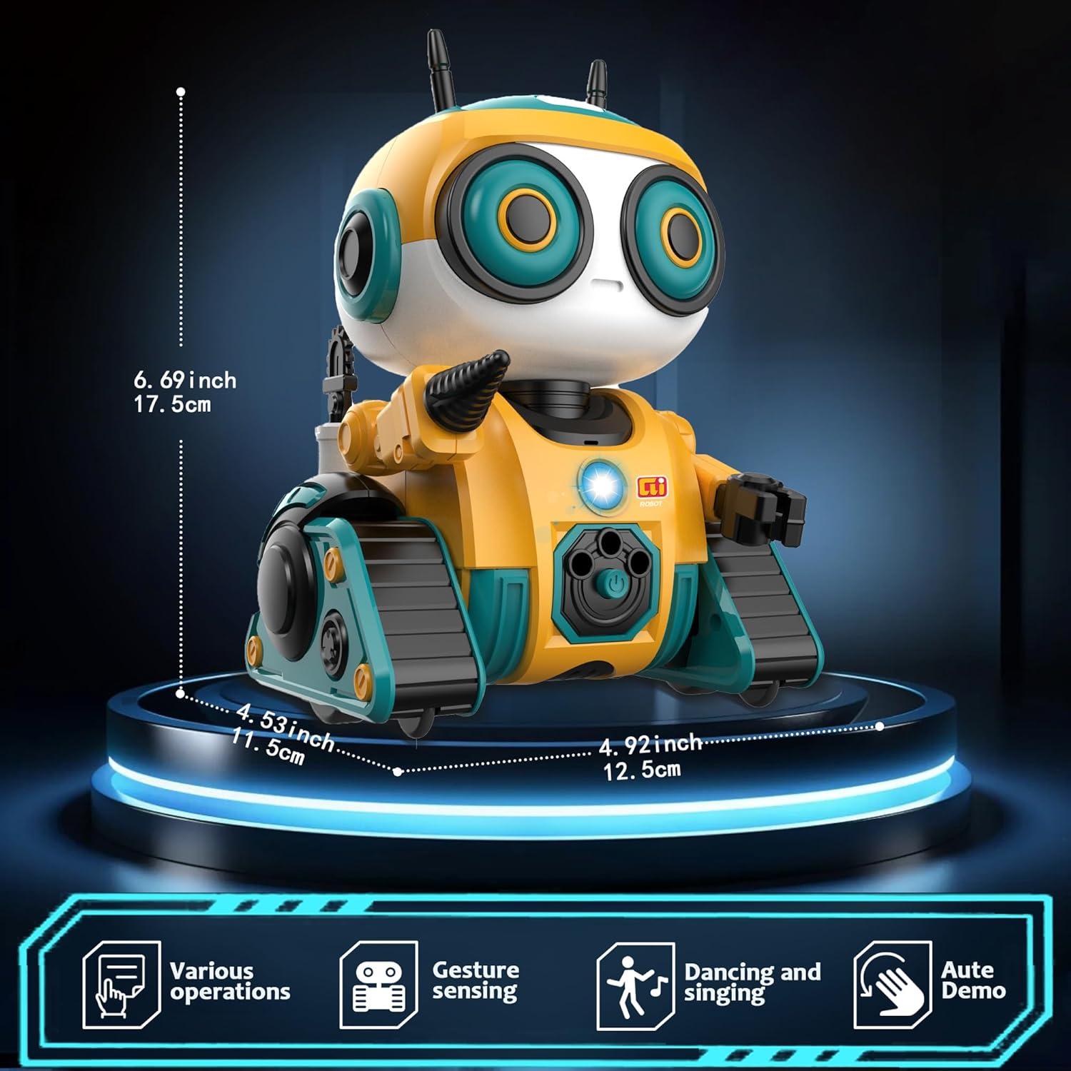 Robot de Control Remoto Recargable DFD 102 Amarillo 17 cm