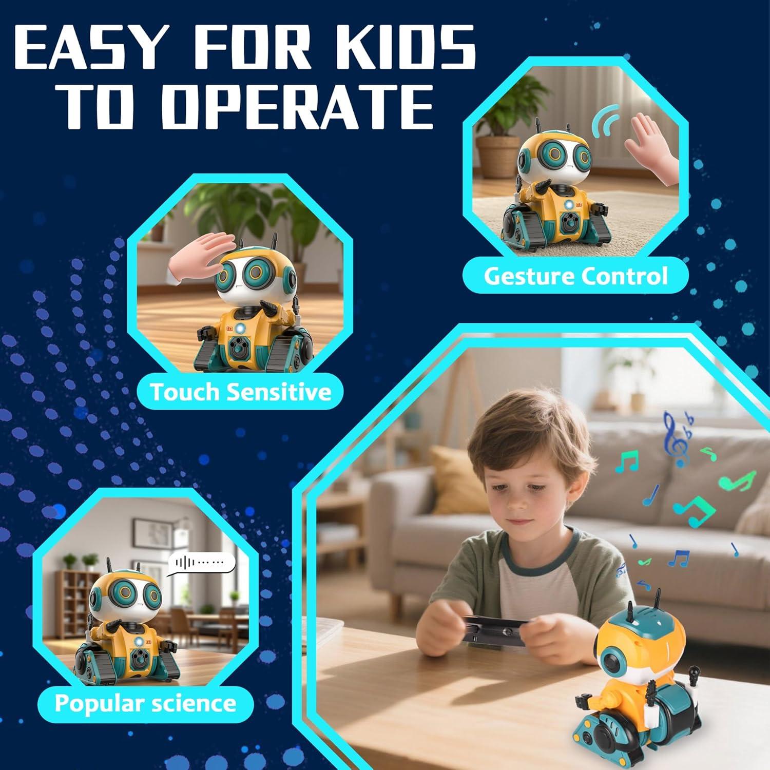 Robot de Control Remoto Recargable DFD 102 Amarillo 17 cm