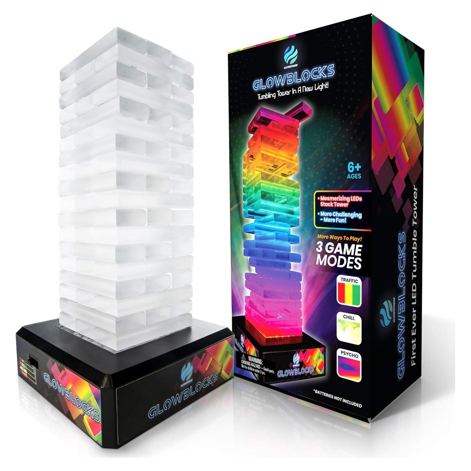 Juego de Torre de Caída Iluminada Glowblocks - 54 Bloques LED