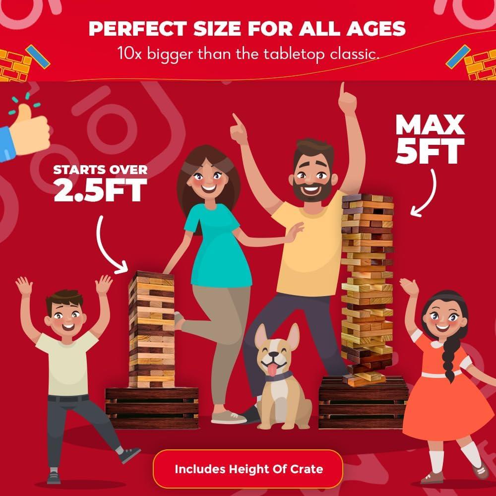 Juego de Torre Gigante SWOOC - 60 Bloques de Madera Recuperada