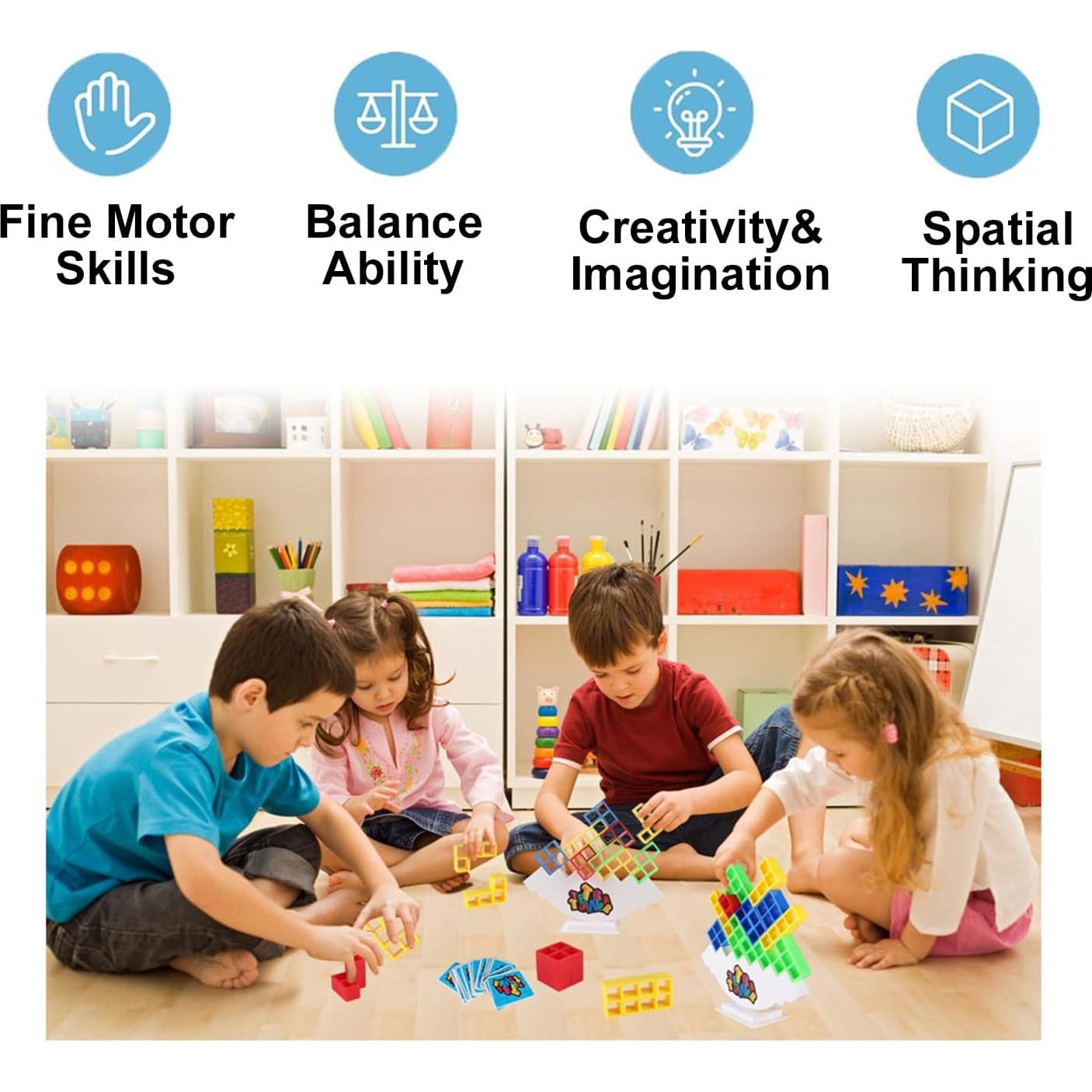 Juego de Bloques de Apilamiento Koyzsen 48 Piezas para Niños y Adultos