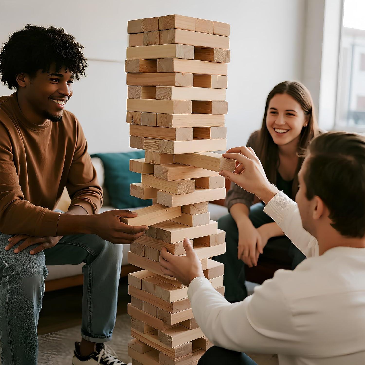 Juego de Torre de Caída Gigante ApudArmis 60 Piezas Madera