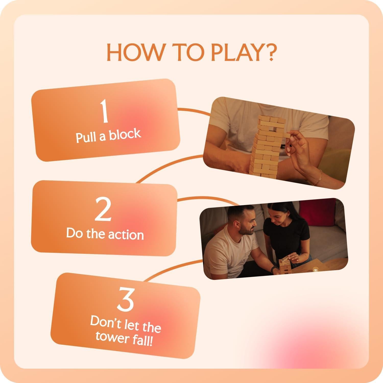 Juego de Apilamiento de Bloques de Madera Luvria - 54 Desafíos para Adultos