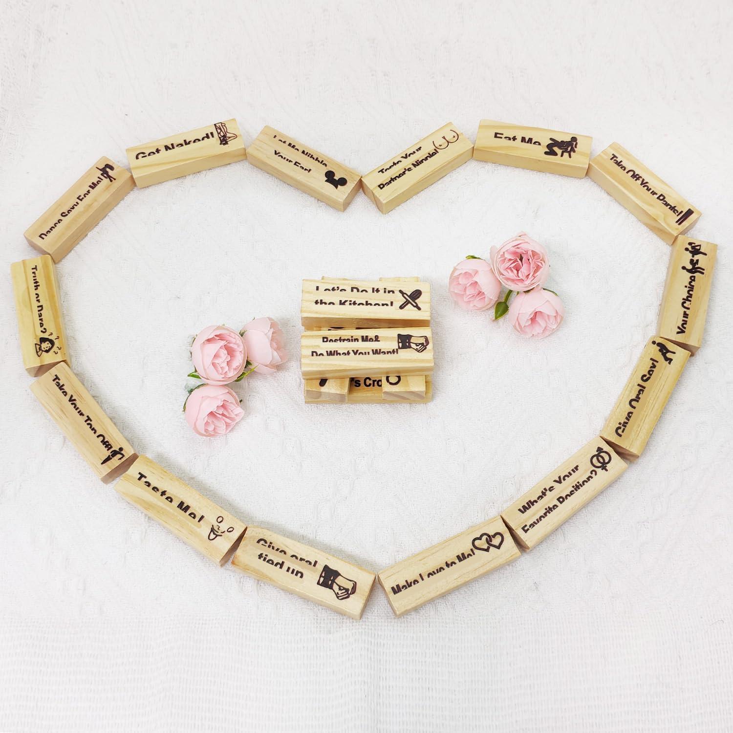 Juego de Torre de Caída de Madera 48 Piezas para Parejas