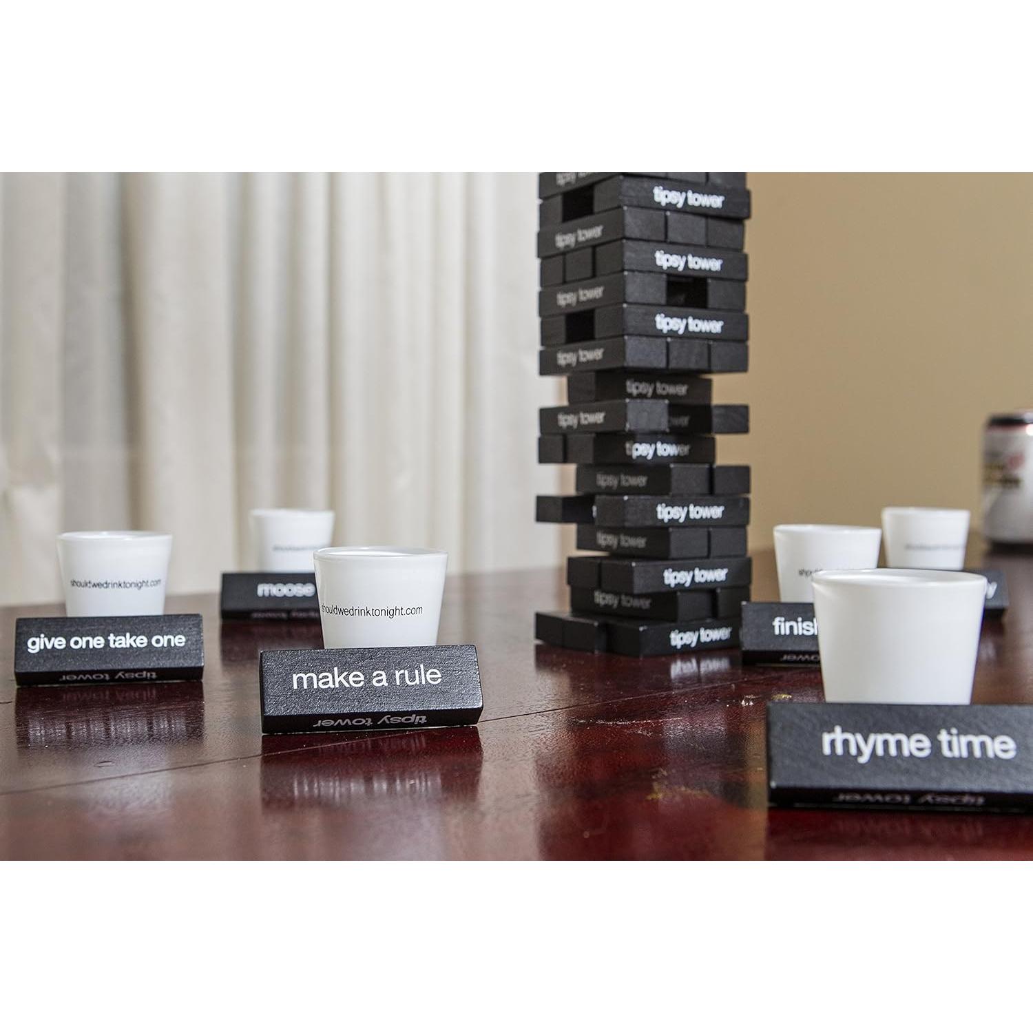 Juego de Torre Borracha ShouldWeDrinkTonight - 54 Bloques y 35+ Reglas