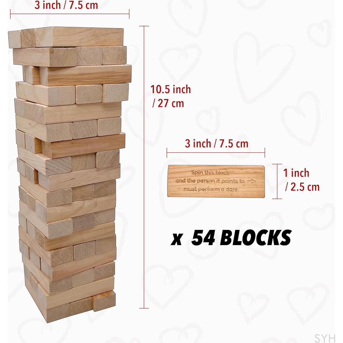 Bloques Traviesos - Juego de Madera para Parejas Adultas con 54 Desafíos