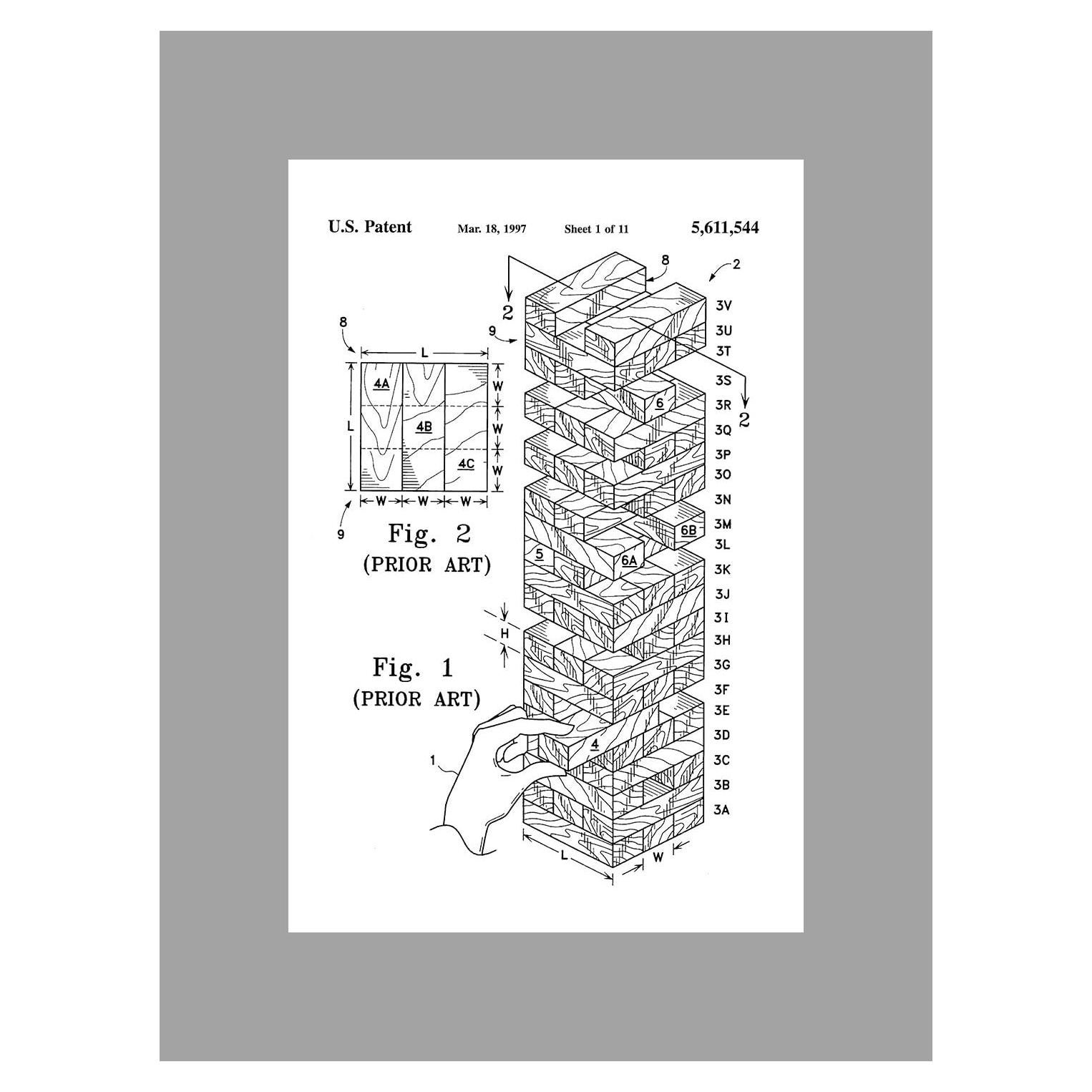 Póster Mate de Arte de Pared Artsy Canvas Jenga 60.96x40.64 cm