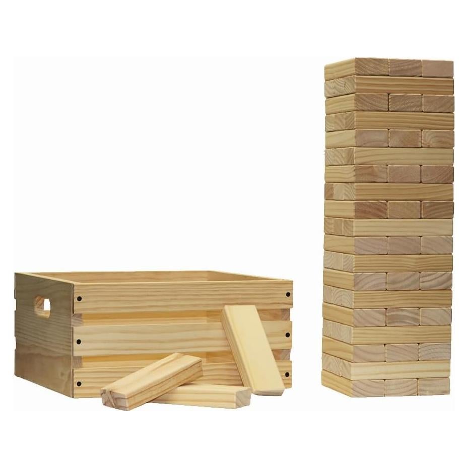 Juego de Torre Jumbo Tailgating Pros - 60 Bloques de Pino