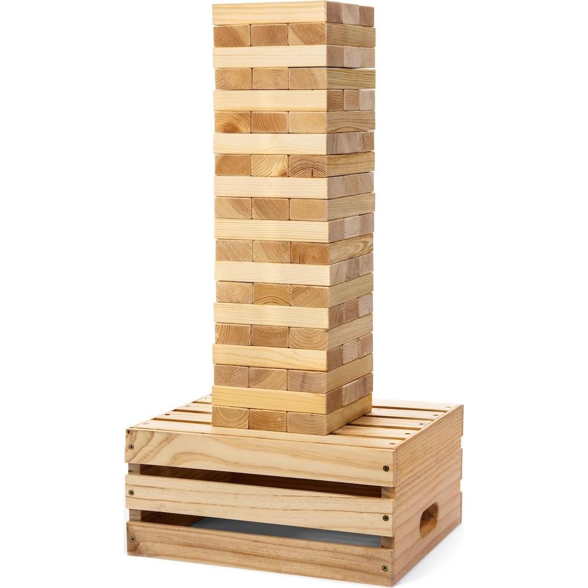 Juego de Torre Jumbo Tailgating Pros - 60 Bloques de Pino