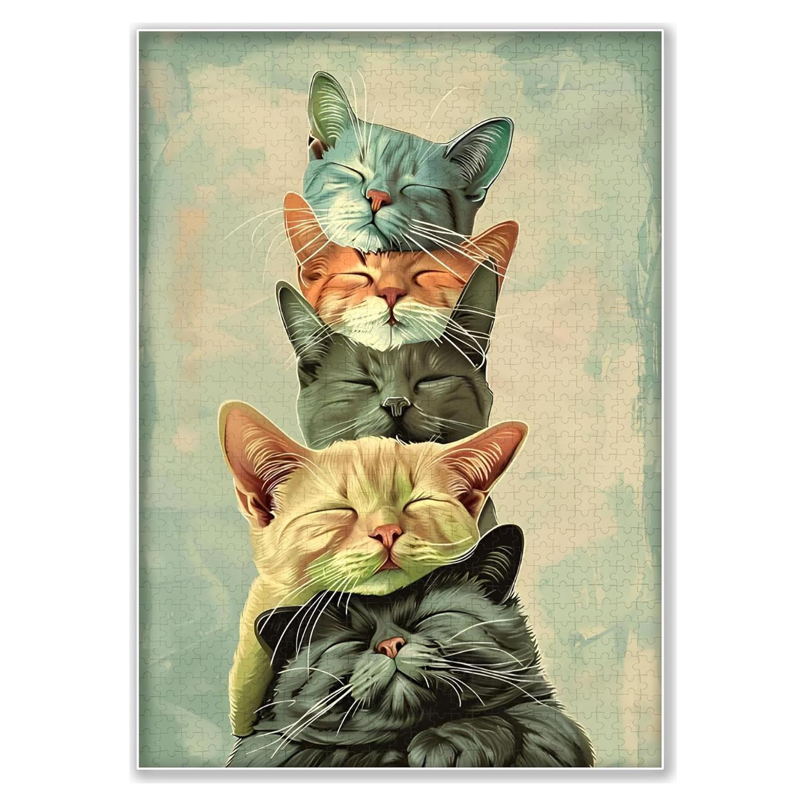 Rompecabezas de madera 1000 piezas OKMLPI Gatitos 74.93x50.04 cm