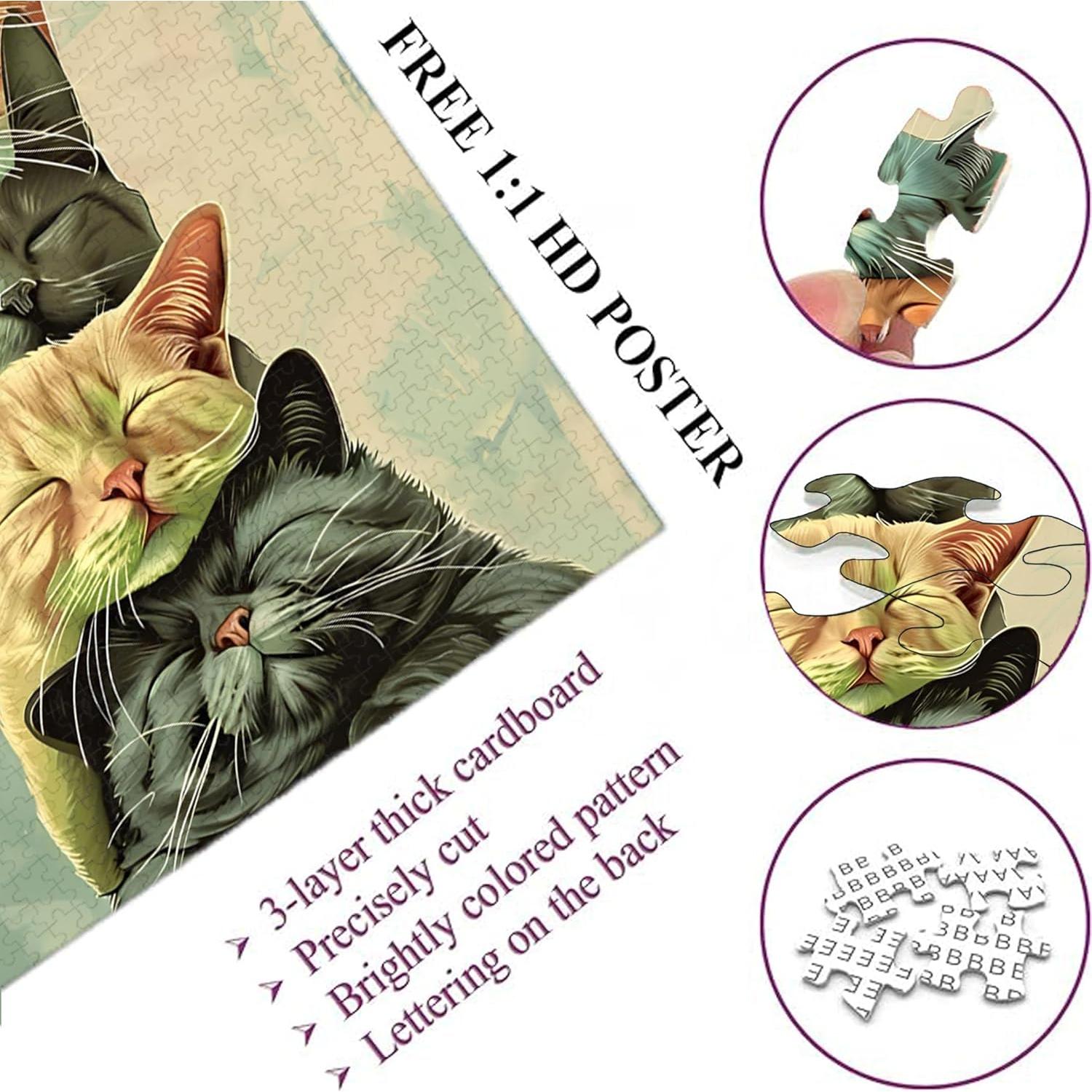 Rompecabezas de madera 1000 piezas OKMLPI Gatitos 74.93x50.04 cm